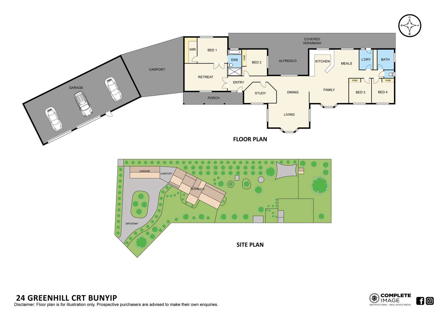 Floorplan of Homely house listing, 24 Greenhill Court, Bunyip VIC 3815