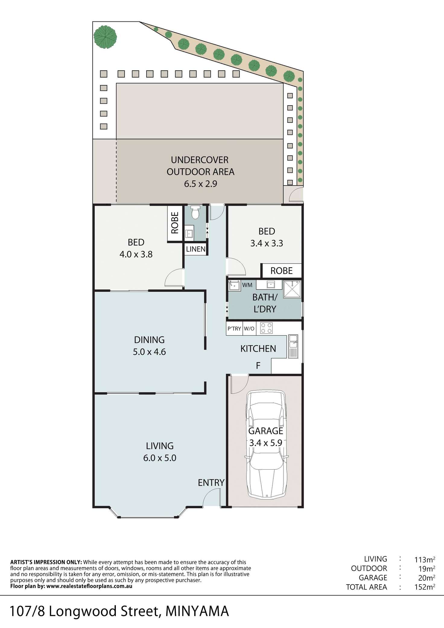 Floorplan of Homely unit listing, 107/8 Longwood Street, Minyama QLD 4575