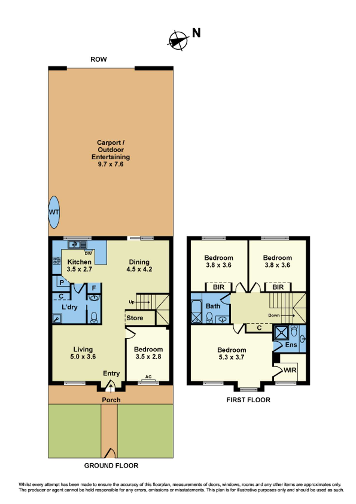 Floorplan of Homely townhouse listing, 5 Dantum Grove, Braybrook VIC 3019