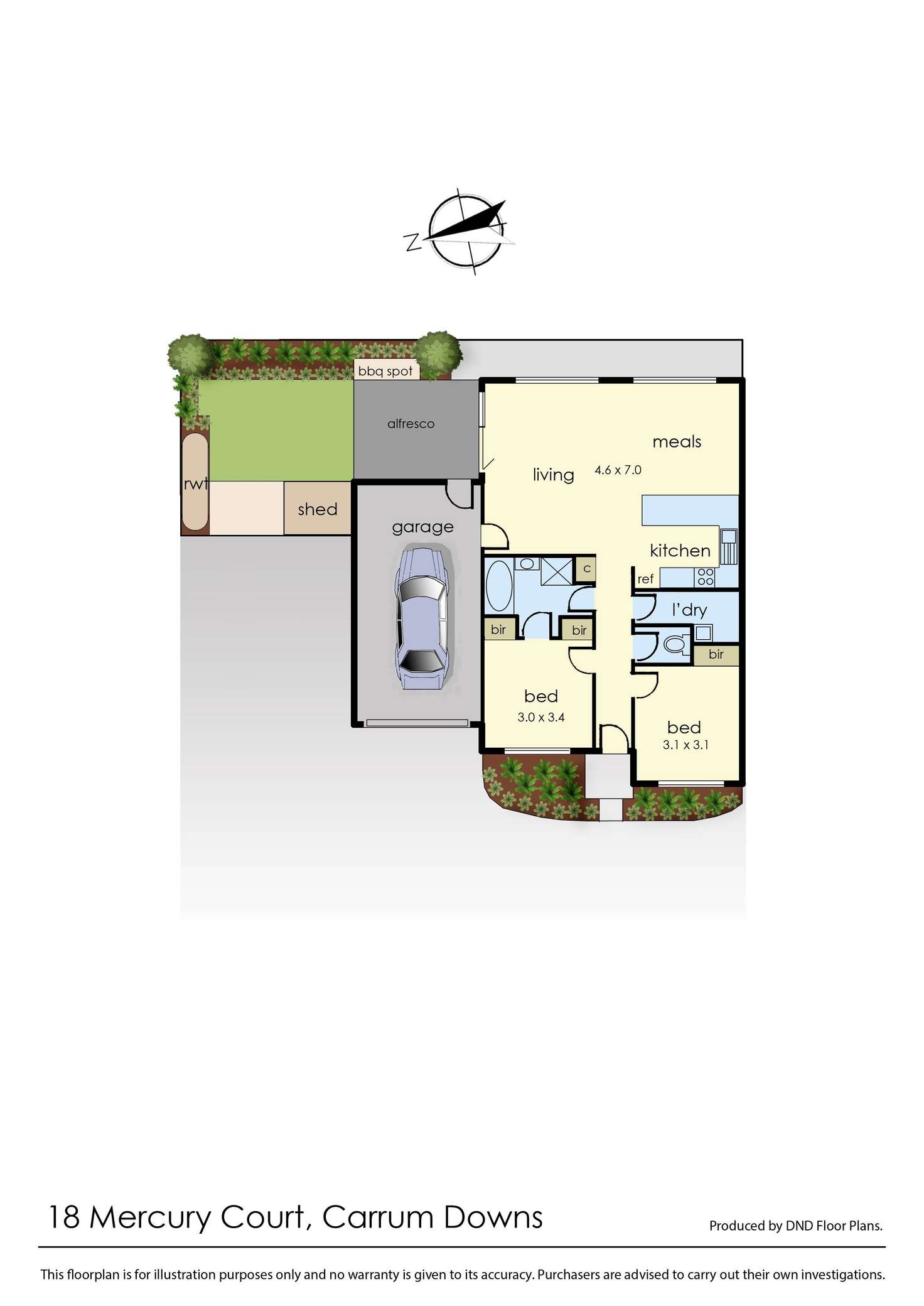 Floorplan of Homely unit listing, 18 Mercury Court, Carrum Downs VIC 3201
