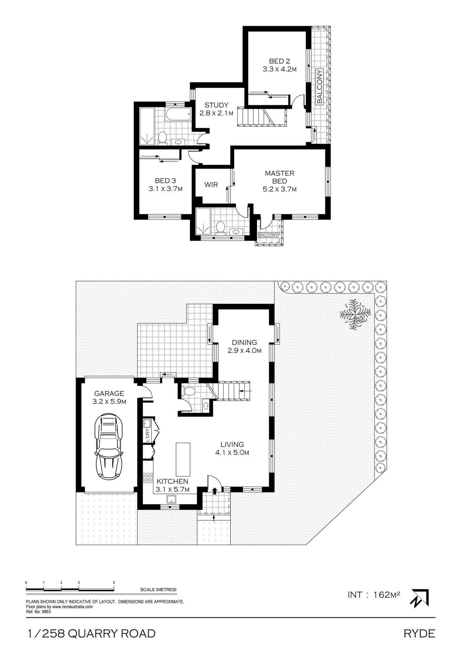 Floorplan of Homely semiDetached listing, 1/258 Quarry Road, Ryde NSW 2112