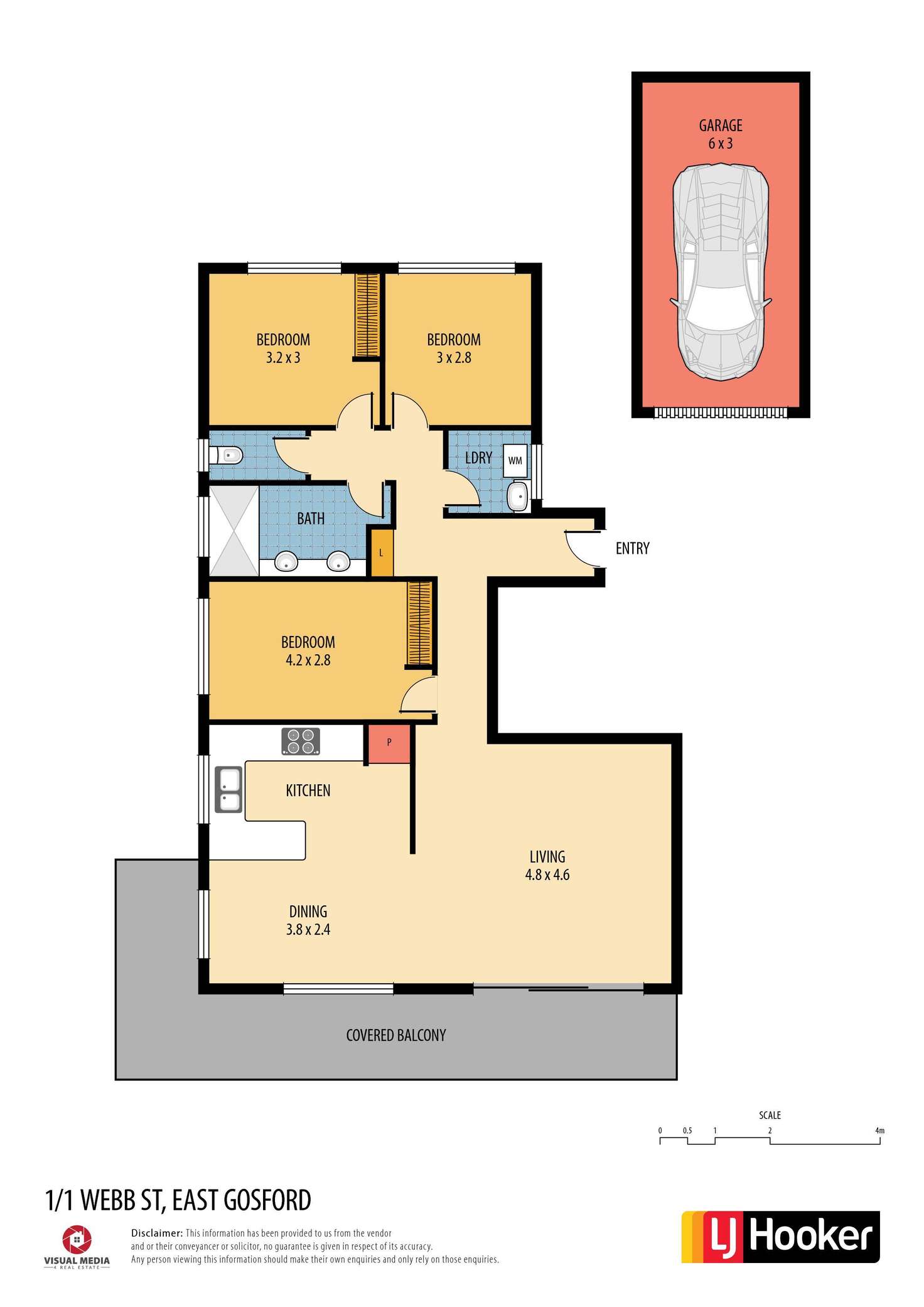 Floorplan of Homely unit listing, 1/1 Webb Street, East Gosford NSW 2250