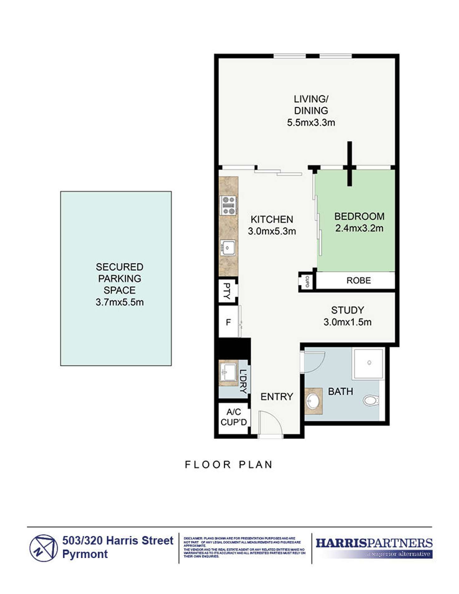 Floorplan of Homely apartment listing, 503/320 Harris Street, Pyrmont NSW 2009
