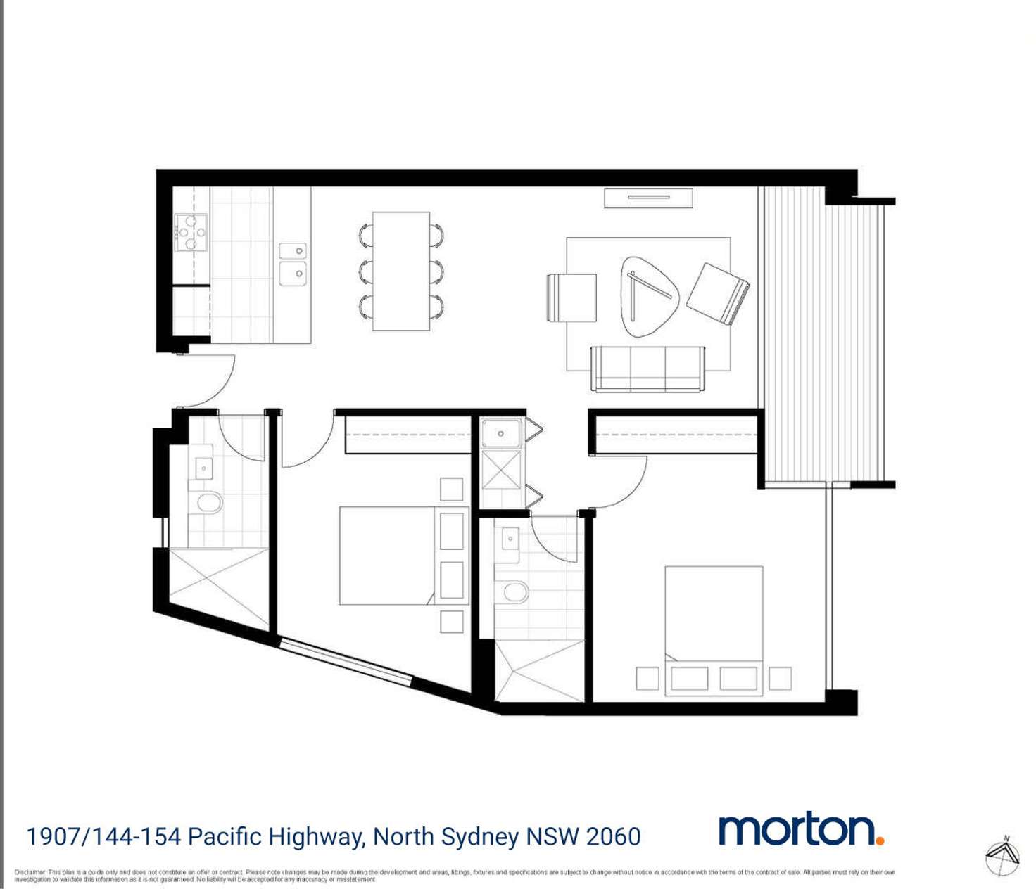 Floorplan of Homely apartment listing, 1907/144-154 Pacific Highway, North Sydney NSW 2060