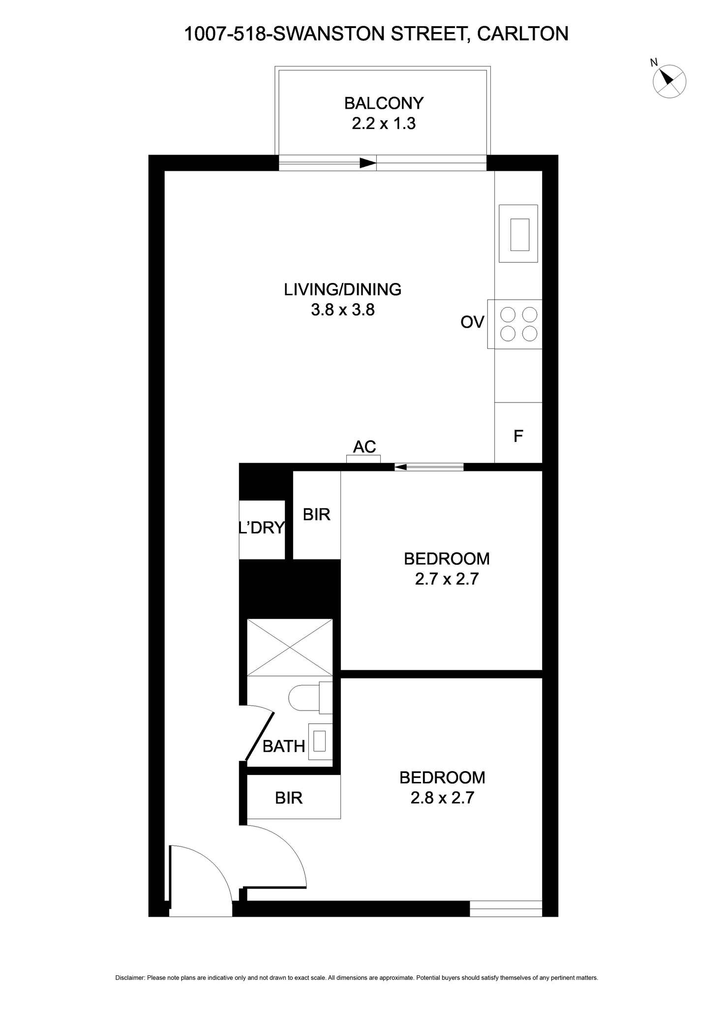 Floorplan of Homely apartment listing, 1007/518 Swanston Street, Carlton VIC 3053