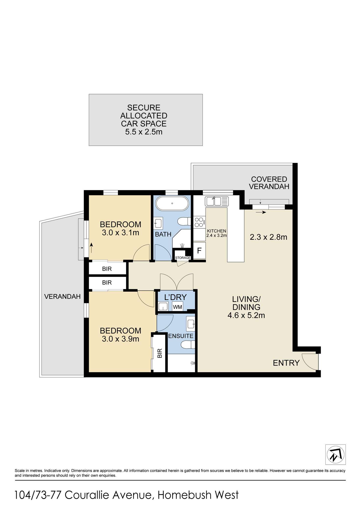 Floorplan of Homely apartment listing, 104/73-77 Courallie Avenue, Homebush West NSW 2140