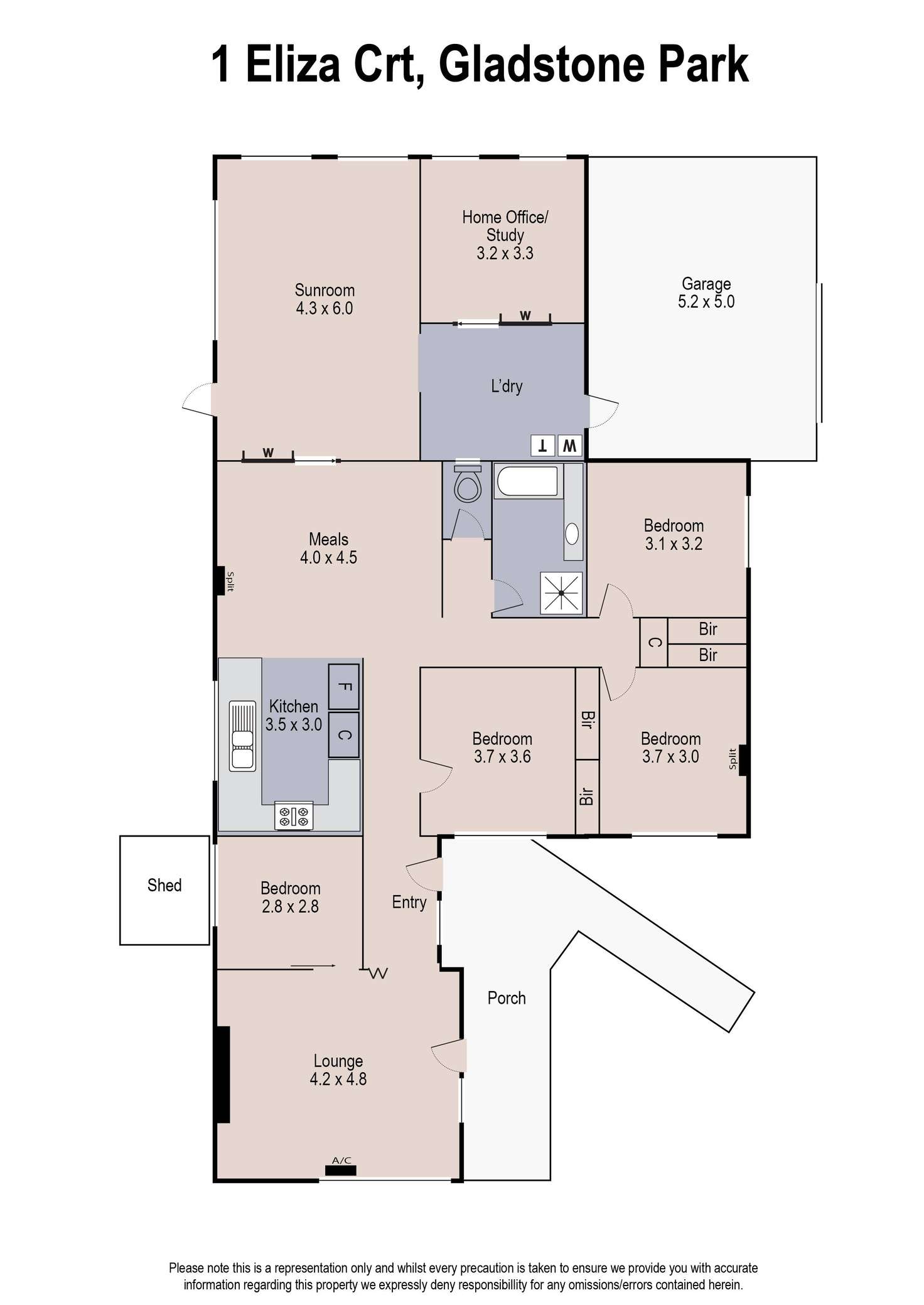 Floorplan of Homely house listing, 1 Eliza Court, Gladstone Park VIC 3043