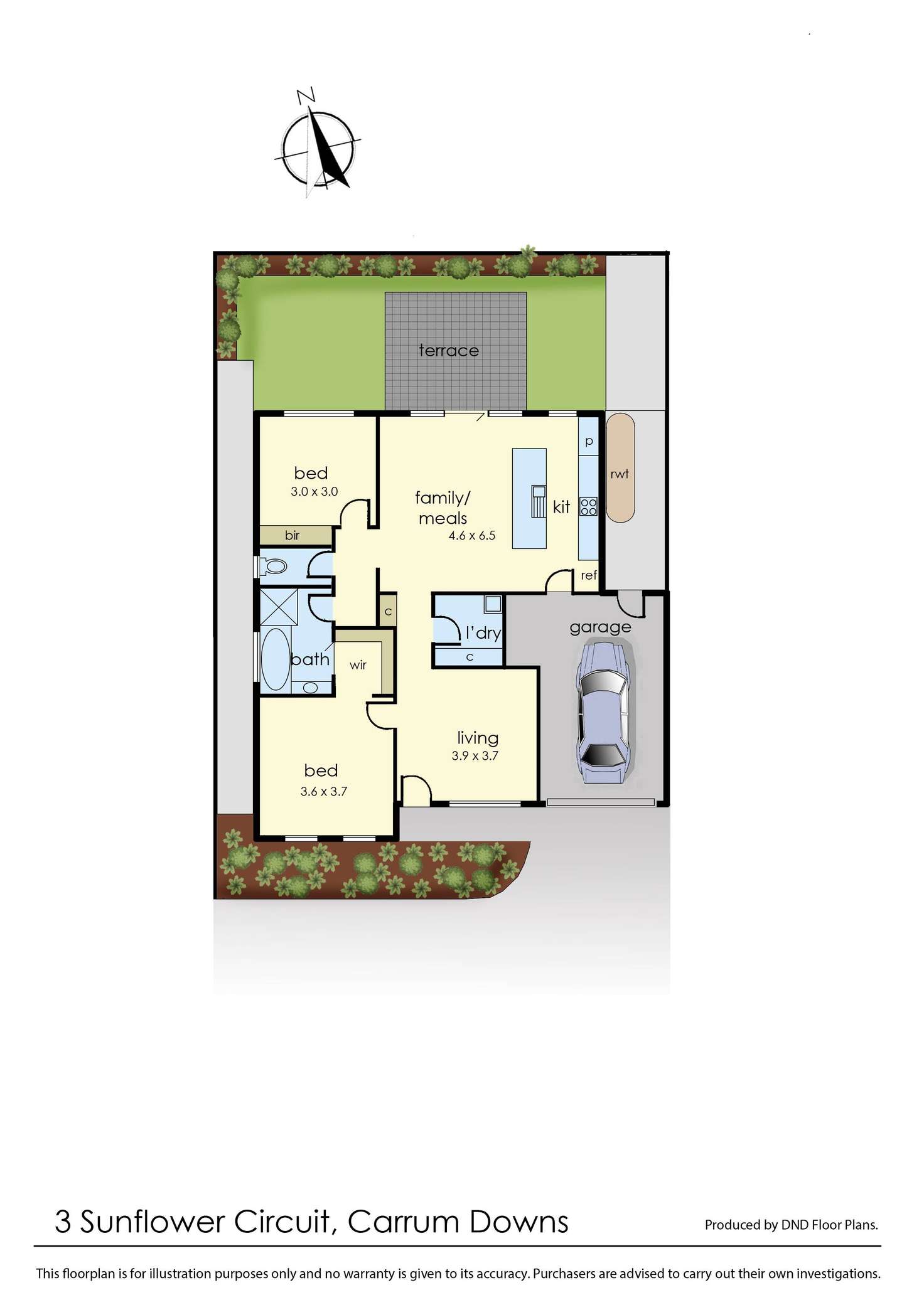 Floorplan of Homely unit listing, 3 Sunflower Circuit, Carrum Downs VIC 3201