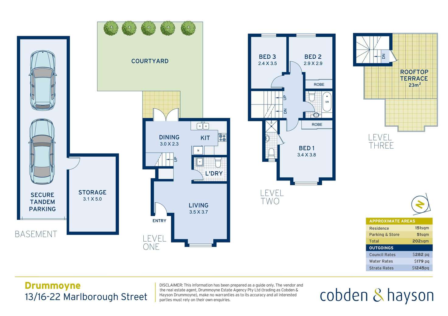 Floorplan of Homely townhouse listing, 13/16-22 Marlborough Street, Drummoyne NSW 2047