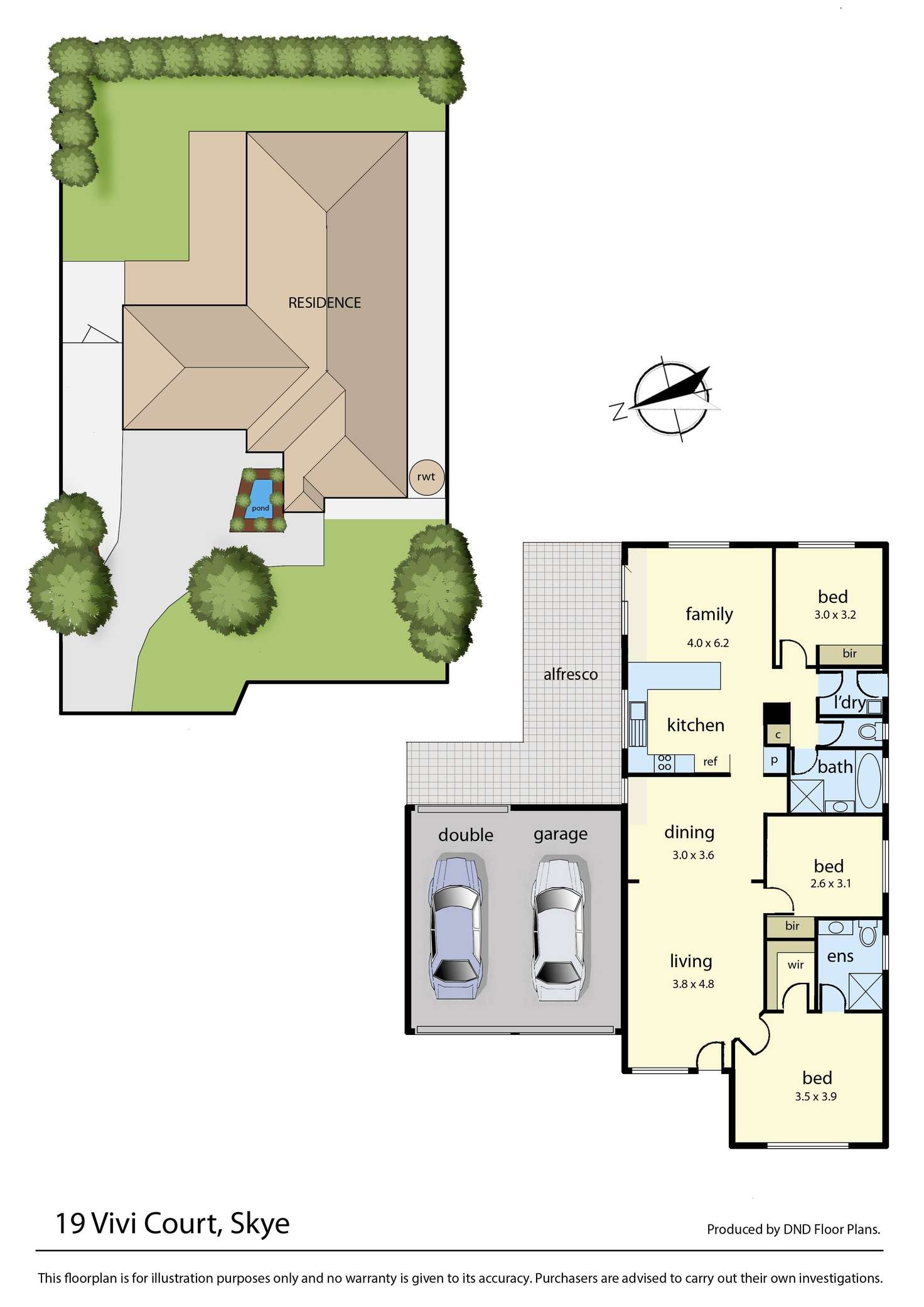 Floorplan of Homely house listing, 19 Vivi Court, Skye VIC 3977