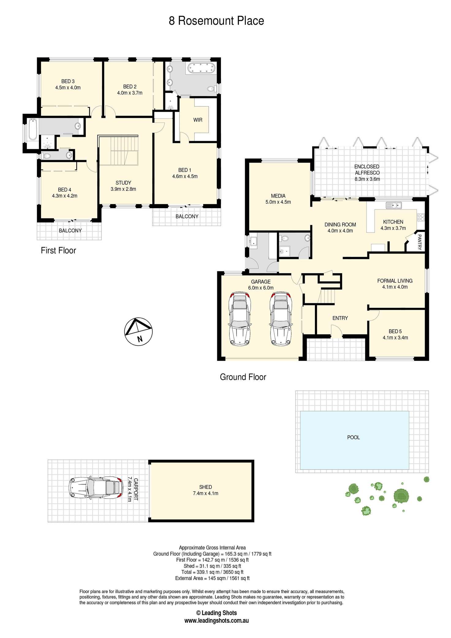 Floorplan of Homely house listing, 8 Rosemount Place, Carseldine QLD 4034