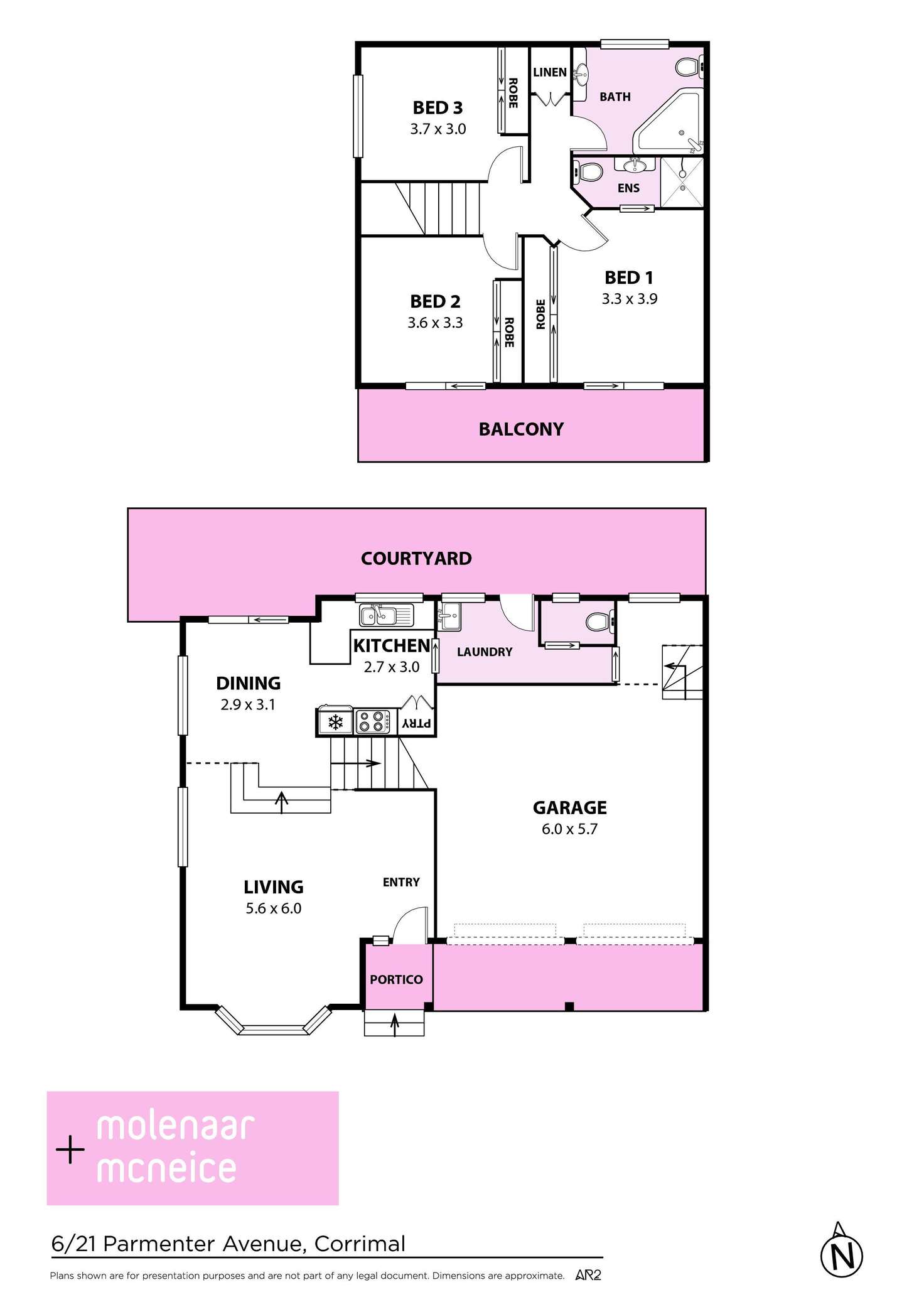 Floorplan of Homely townhouse listing, 6/21 Parmenter Avenue, Corrimal NSW 2518