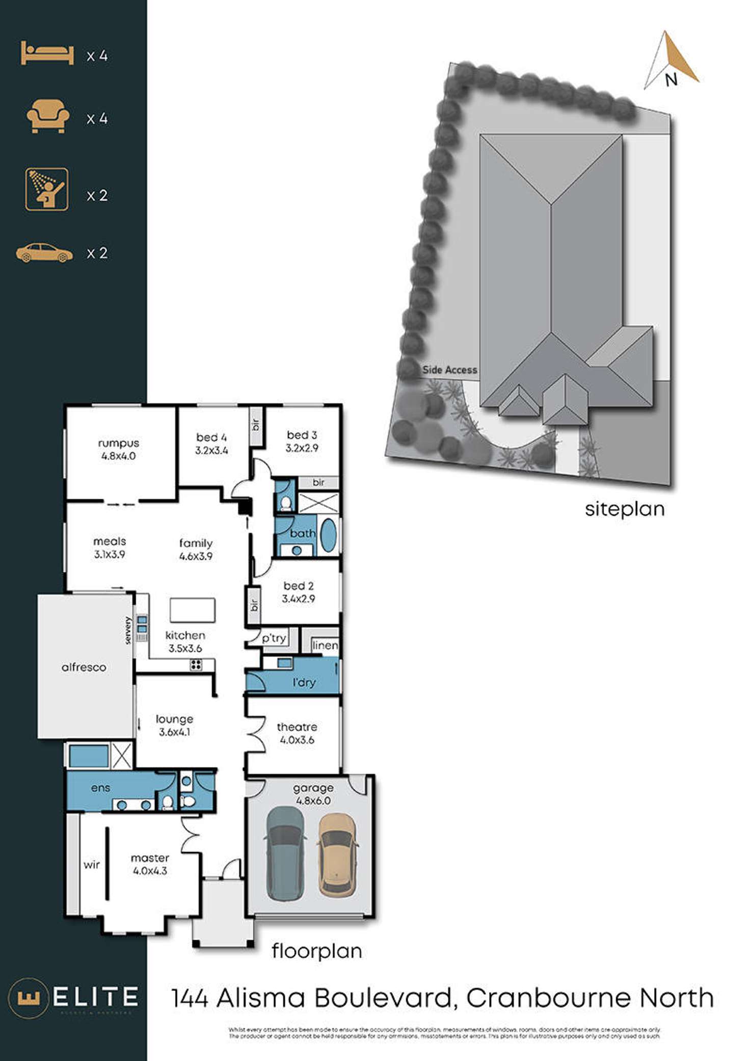 Floorplan of Homely house listing, 144 Alisma Boulevard, Cranbourne North VIC 3977