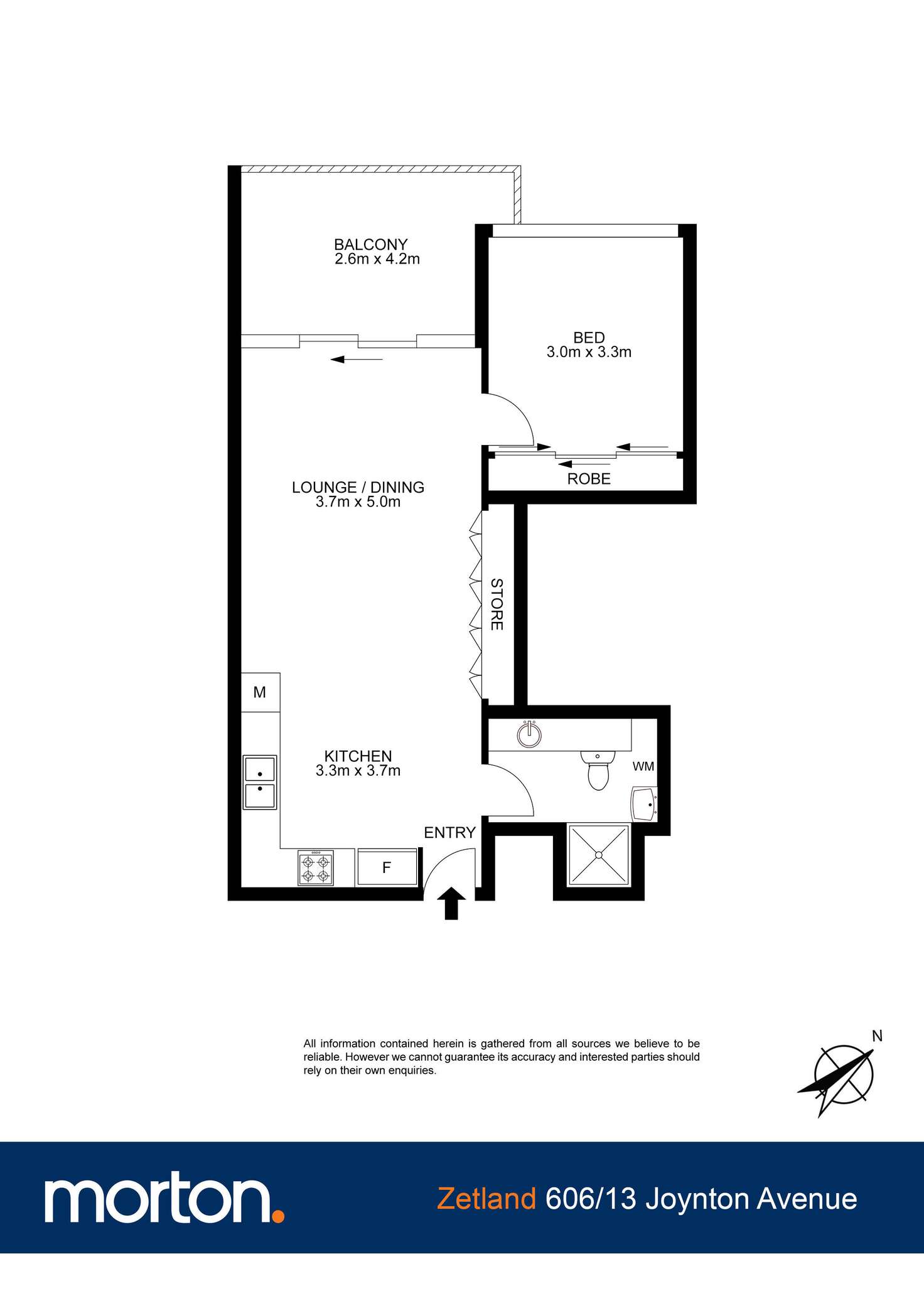 Floorplan of Homely apartment listing, 606/13 Joynton Avenue, Zetland NSW 2017