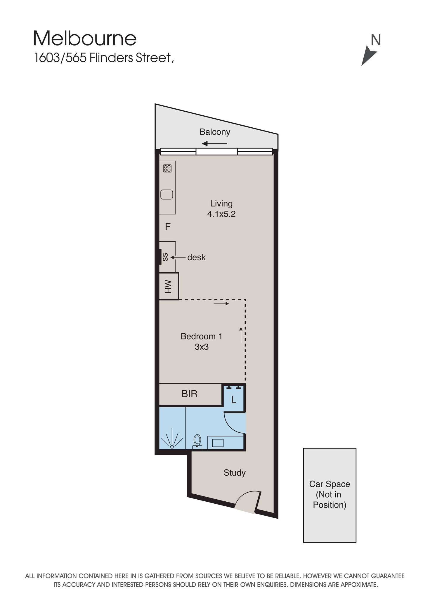 Floorplan of Homely apartment listing, 1603/565 Flinders Street, Melbourne VIC 3000