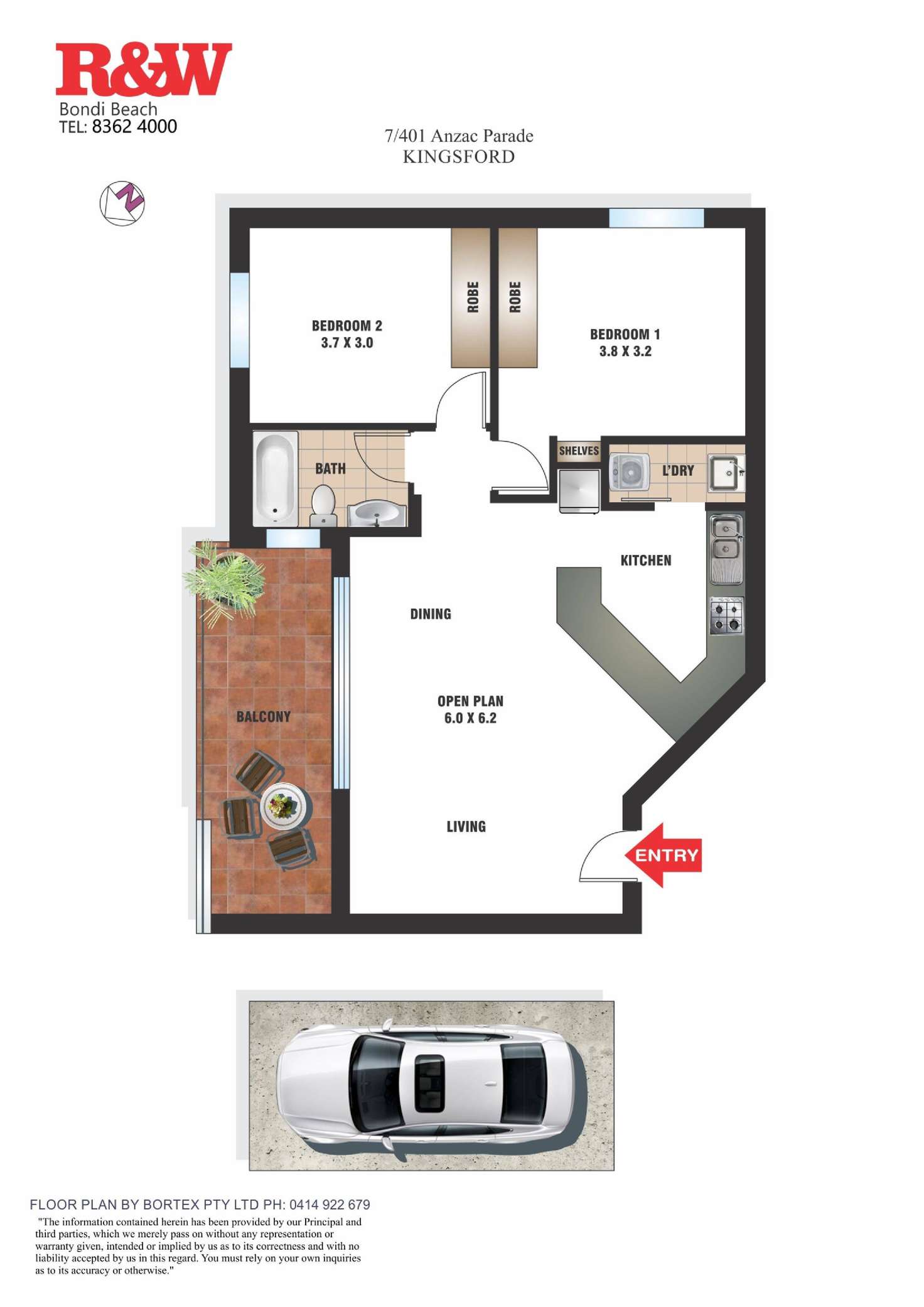 Floorplan of Homely apartment listing, 7/401 Anzac Parade, Kingsford NSW 2032