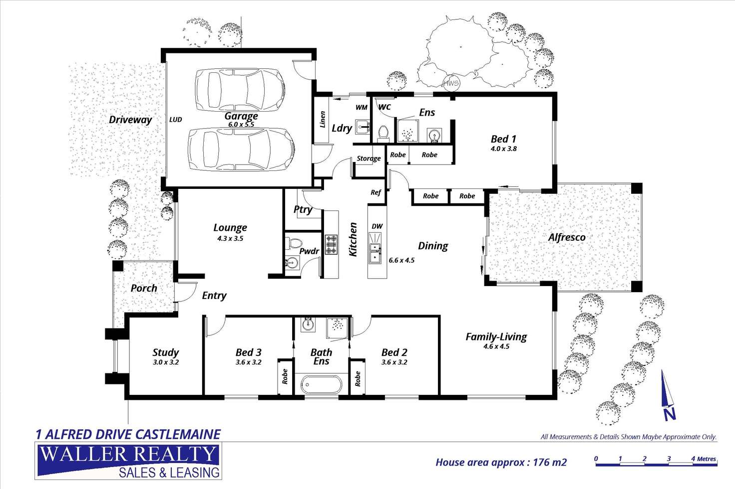 Floorplan of Homely house listing, 1 Alfred Drive, Castlemaine VIC 3450