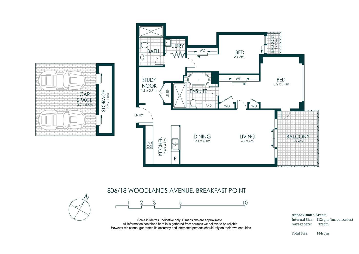Floorplan of Homely apartment listing, 806/18 Woodlands Avenue, Breakfast Point NSW 2137