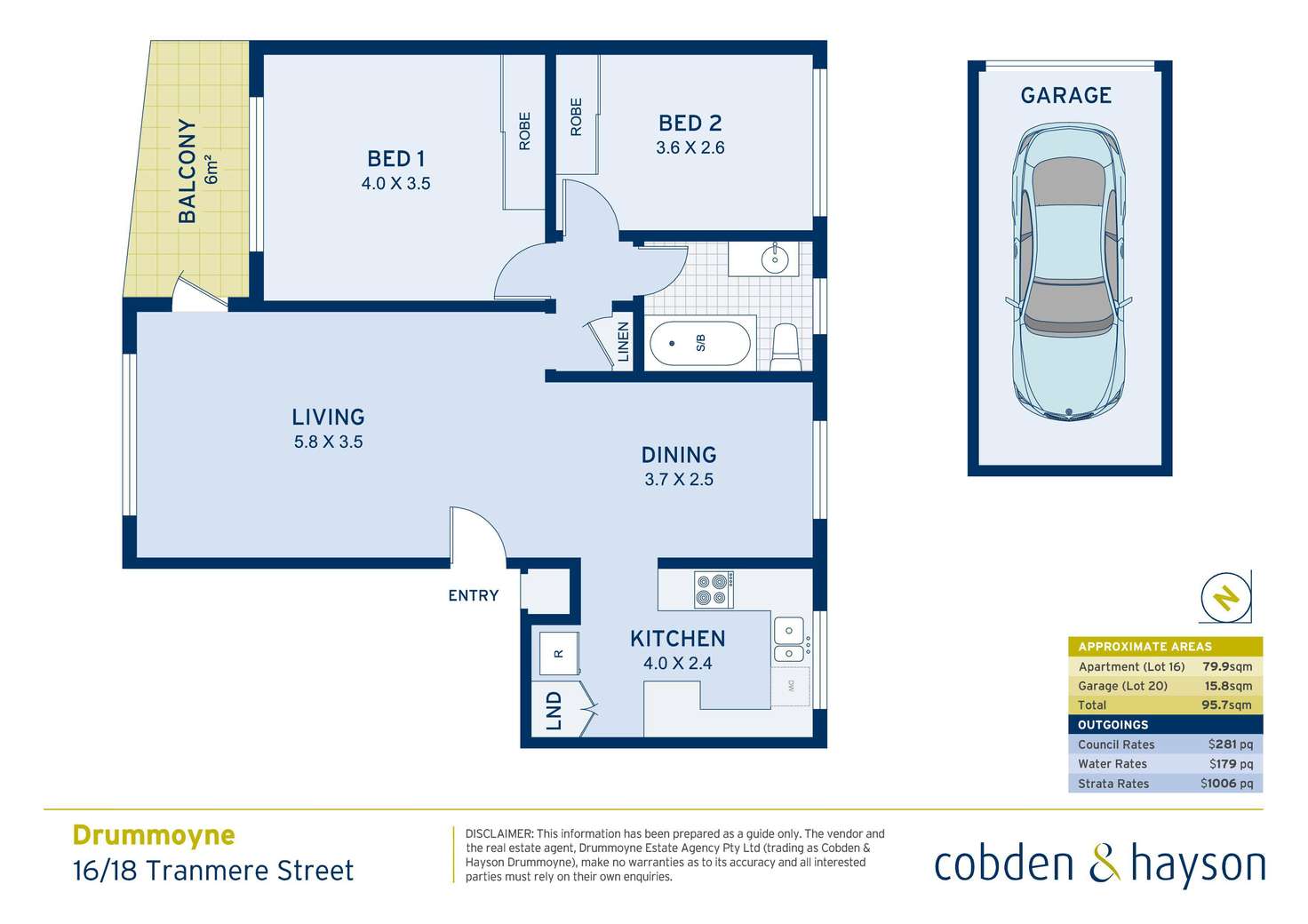 Floorplan of Homely apartment listing, 16/18 Tranmere Street, Drummoyne NSW 2047