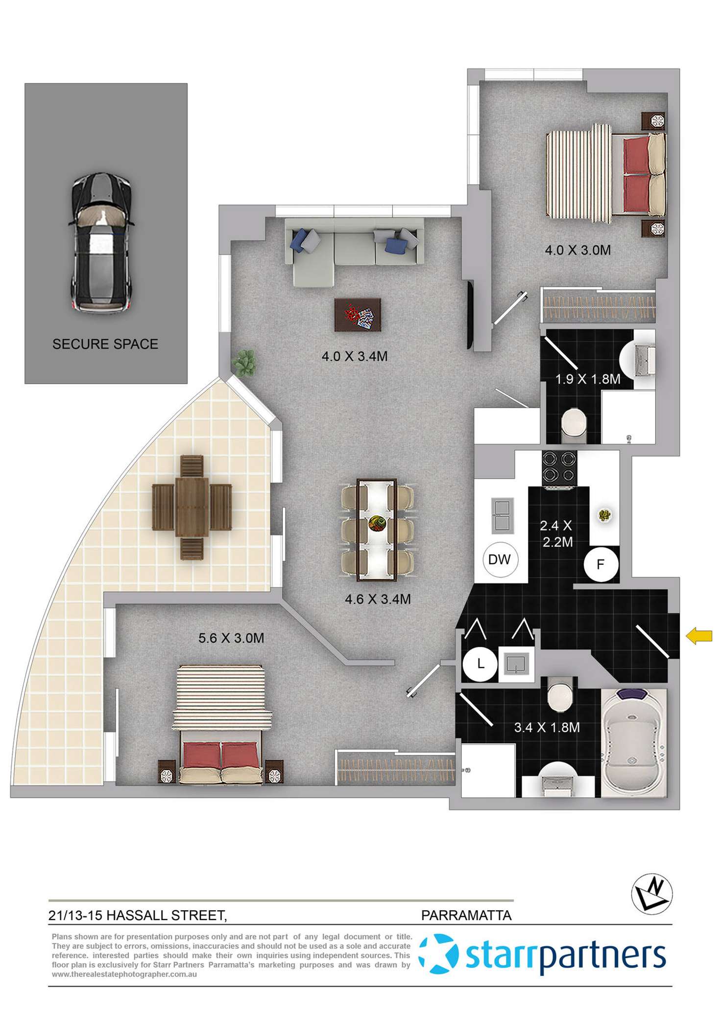 Floorplan of Homely apartment listing, 21/13-15 Hassall Street, Parramatta NSW 2150