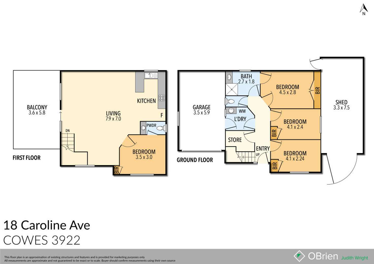 Floorplan of Homely house listing, 18 Caroline Avenue, Cowes VIC 3922