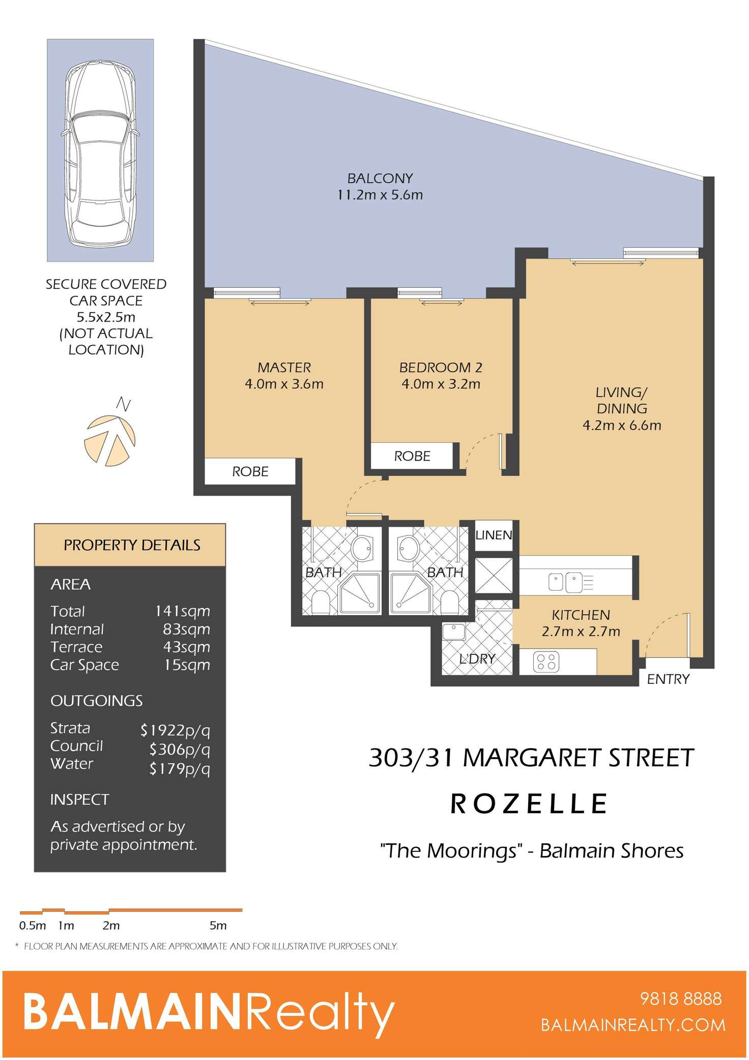 Floorplan of Homely apartment listing, 303/31 Margaret Street, Rozelle NSW 2039