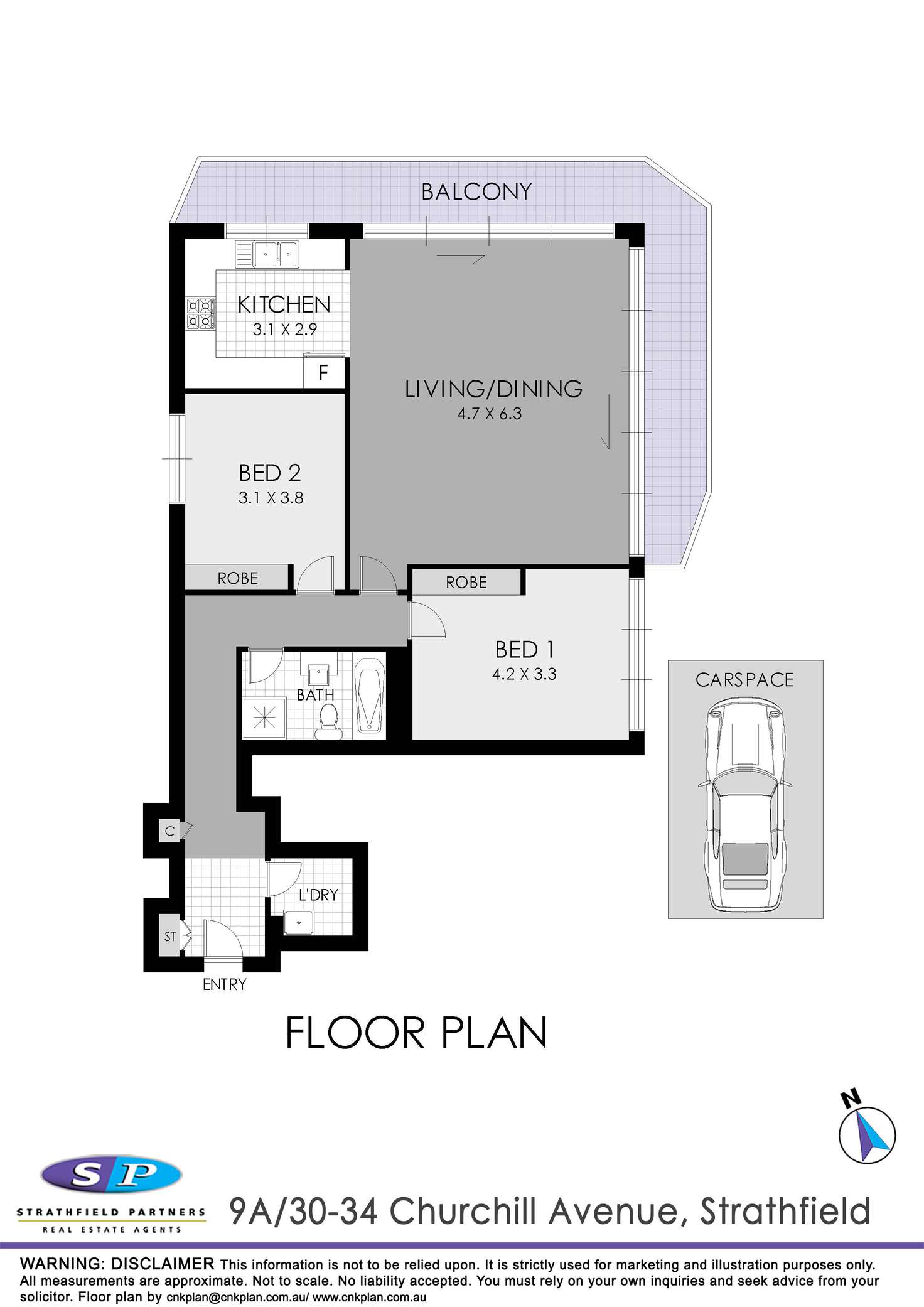 Floorplan of Homely apartment listing, 9A/30-34 Churchill Avenue, Strathfield NSW 2135