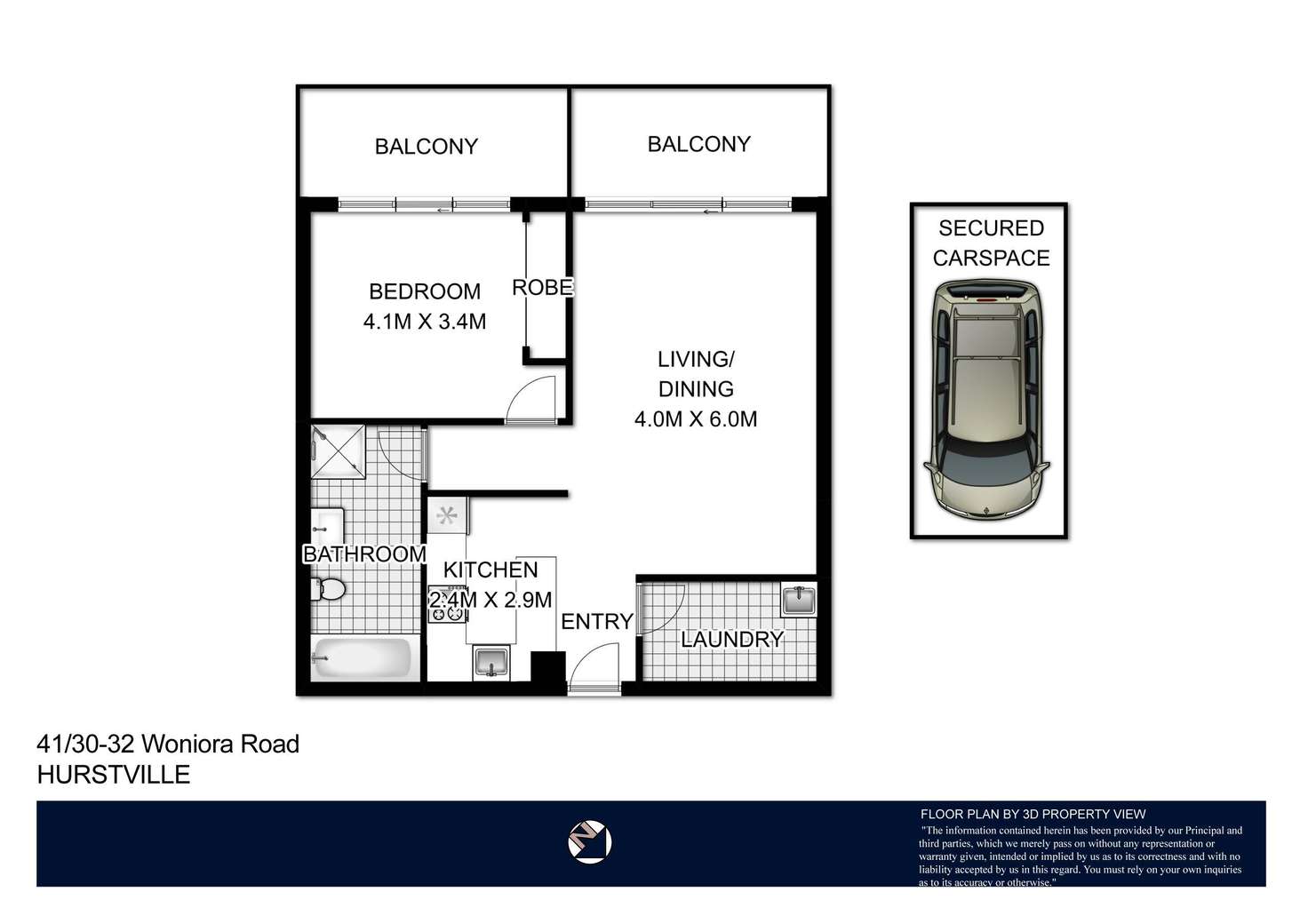 Floorplan of Homely apartment listing, 41/30-32 Woniora Road, Hurstville NSW 2220