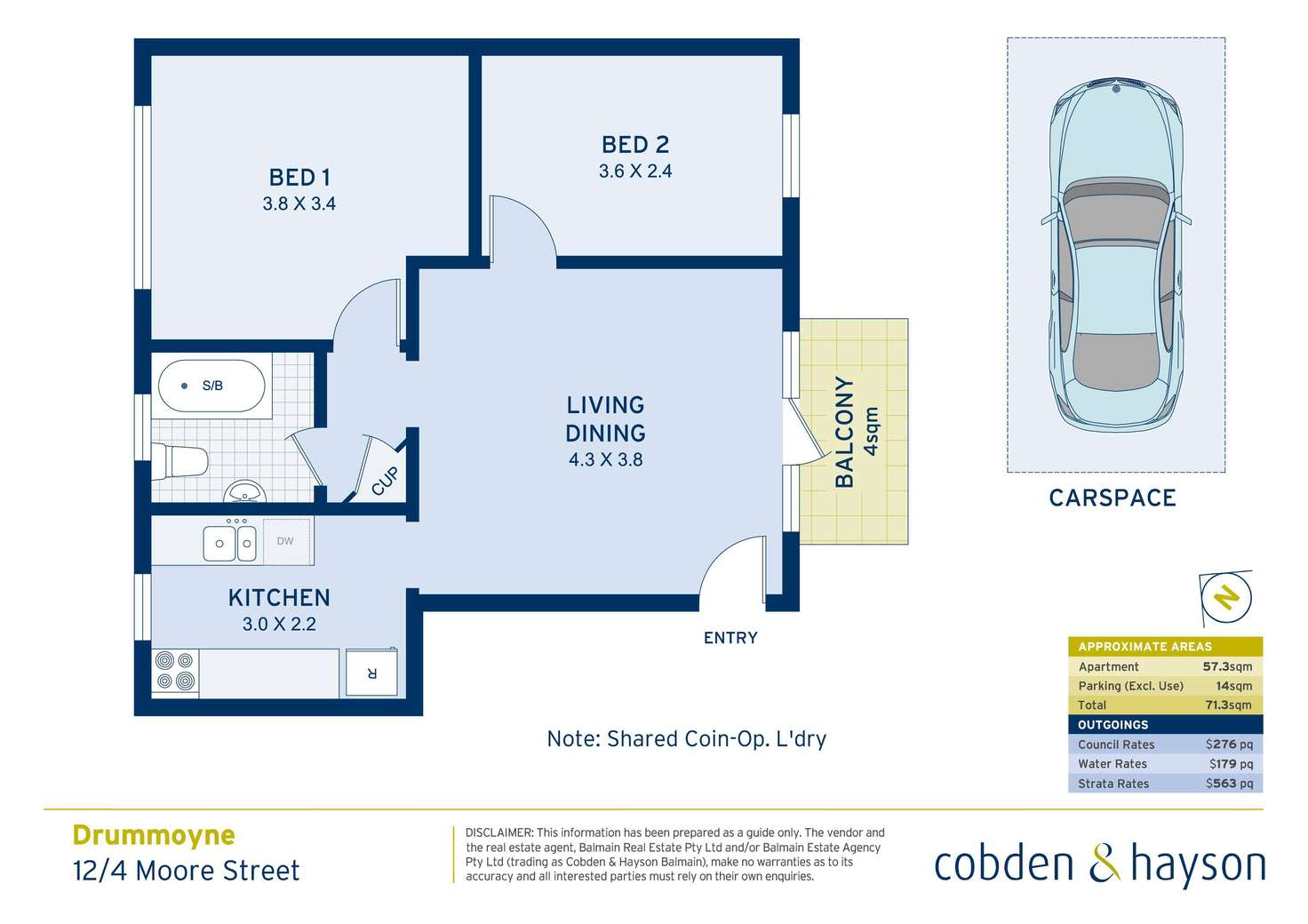 Floorplan of Homely apartment listing, 12/4 Moore Street, Drummoyne NSW 2047