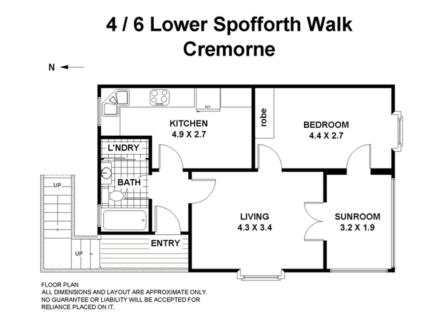 Floorplan of Homely apartment listing, 4/6 Lower Spofforth Walk, Cremorne NSW 2090