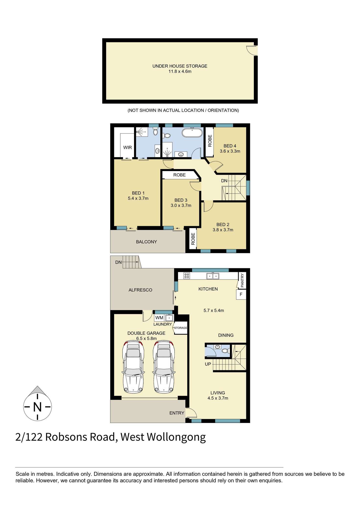 Floorplan of Homely townhouse listing, 2/122 Robsons Road, West Wollongong NSW 2500