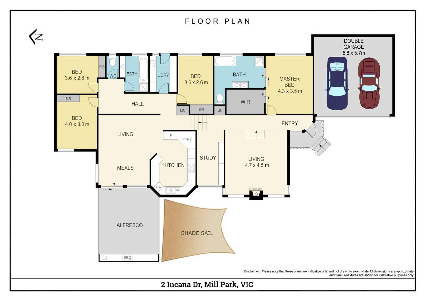 Floorplan of Homely house listing, 2 Incana Drive, Mill Park VIC 3082