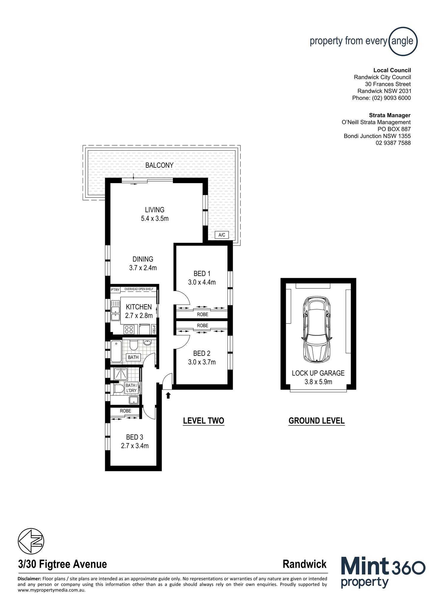 Floorplan of Homely apartment listing, 3/30 Figtree Avenue, Randwick NSW 2031