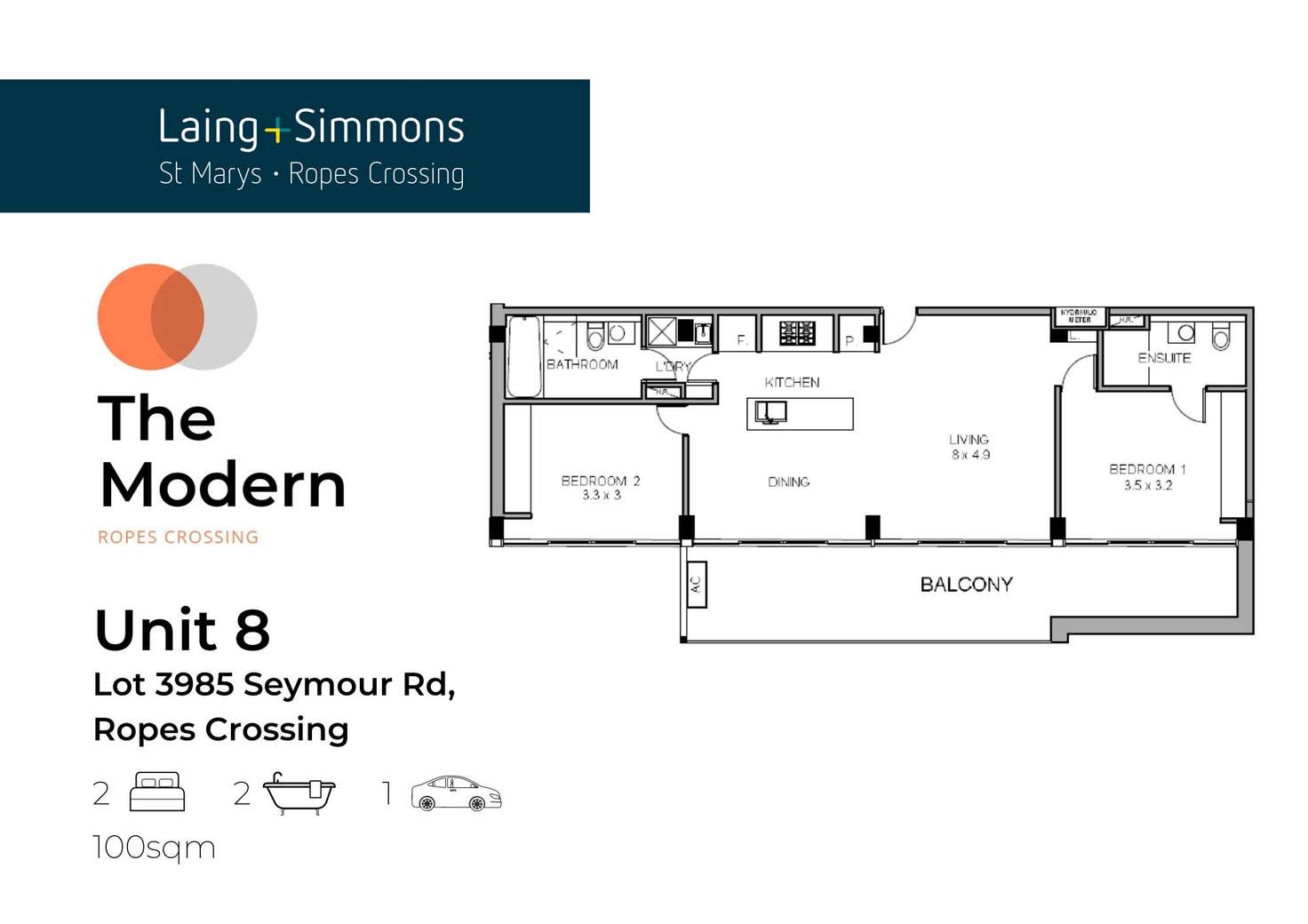 Floorplan of Homely unit listing, 8/4 Seymour Street, Ropes Crossing NSW 2760