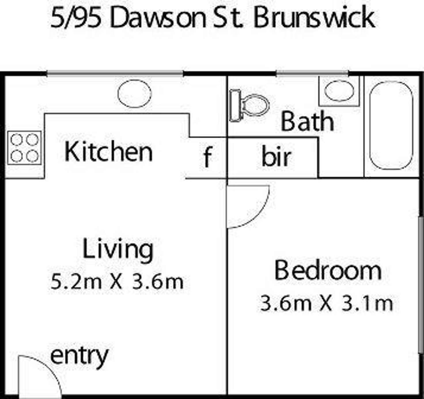 Floorplan of Homely apartment listing, 5/95 Dawson Street, Brunswick VIC 3056