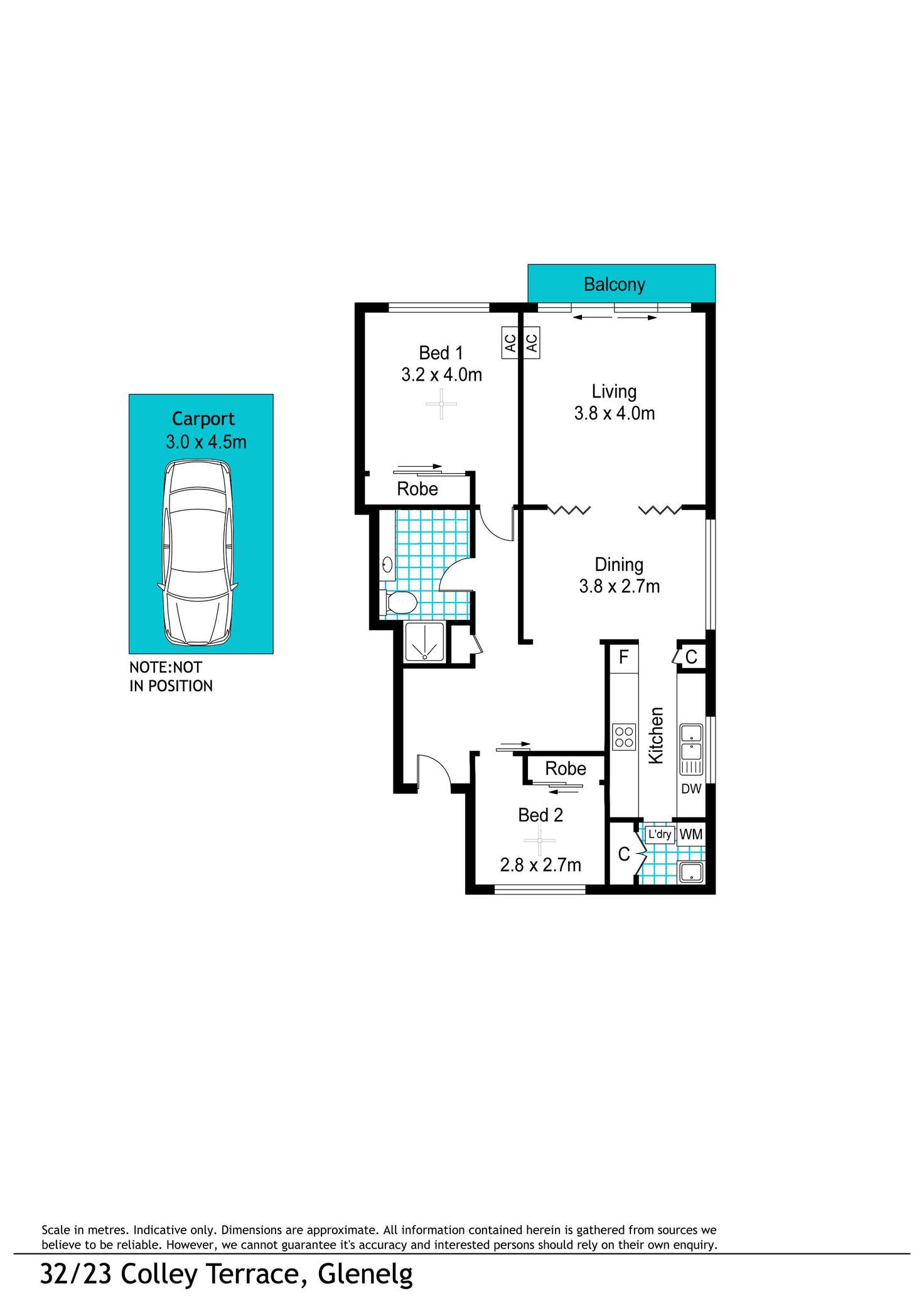 Floorplan of Homely apartment listing, 32/23 Colley Terrace, Glenelg SA 5045