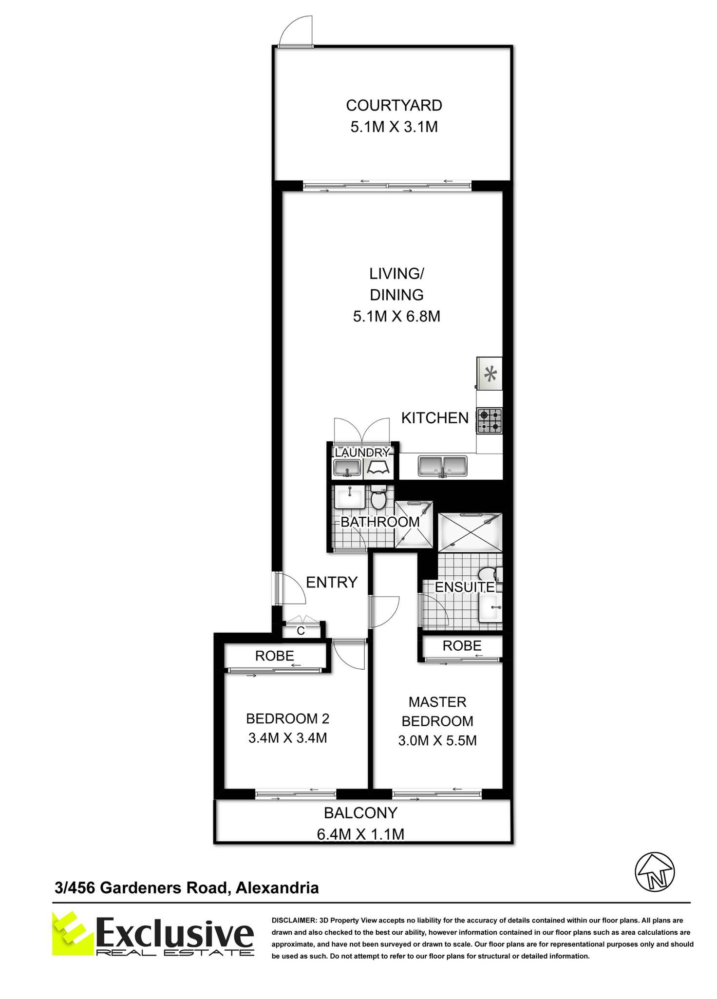 Floorplan of Homely apartment listing, 3/456-458 Gardeners Road, Alexandria NSW 2015