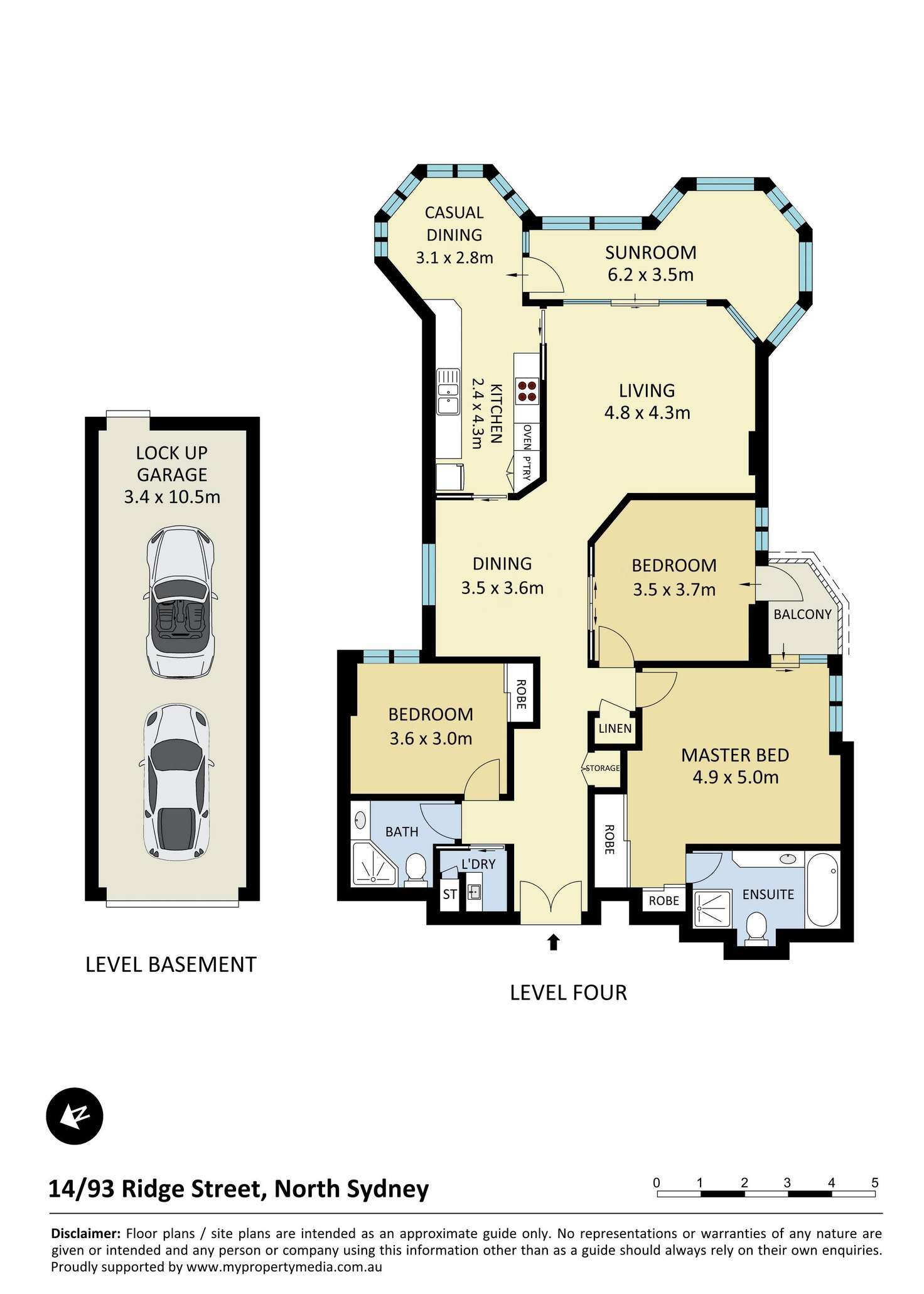 Floorplan of Homely apartment listing, 14/93 Ridge Street, North Sydney NSW 2060