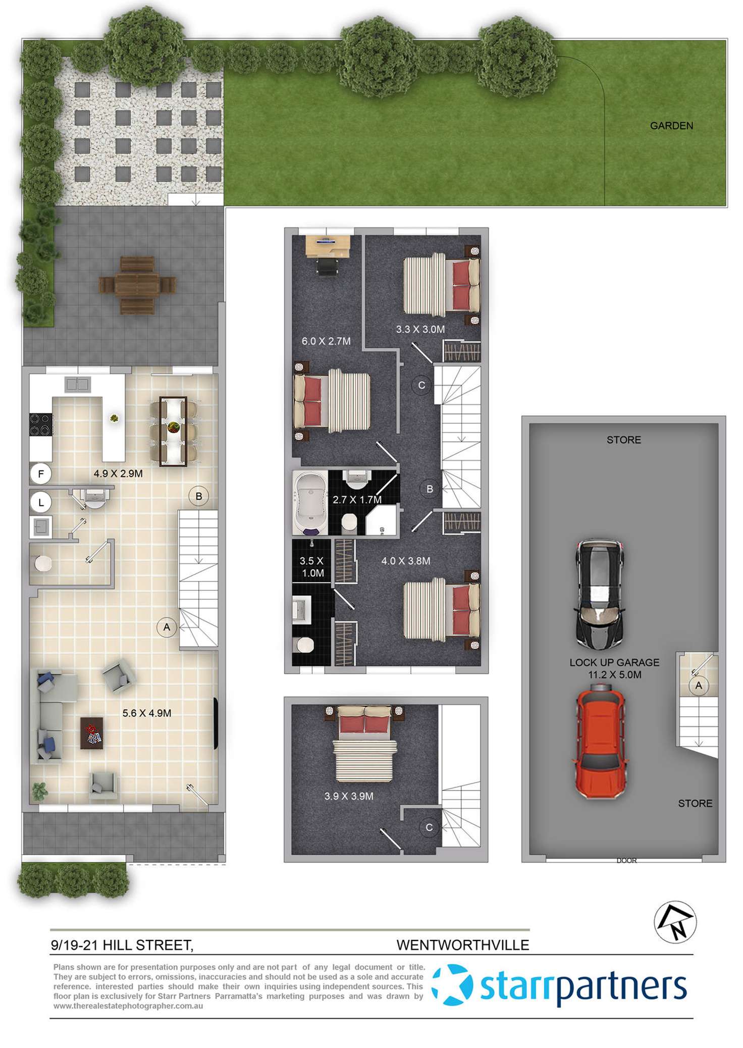 Floorplan of Homely townhouse listing, 9/19-21 Hill Street, Wentworthville NSW 2145