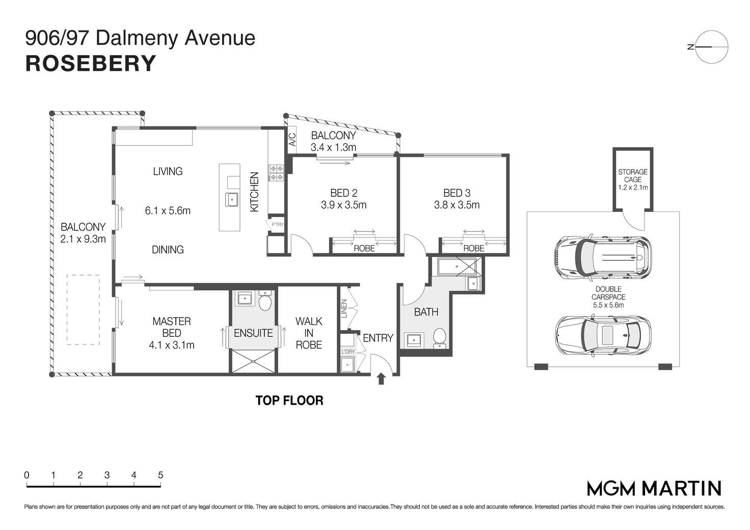 Floorplan of Homely apartment listing, 906/97 Dalmeny Avenue, Rosebery NSW 2018