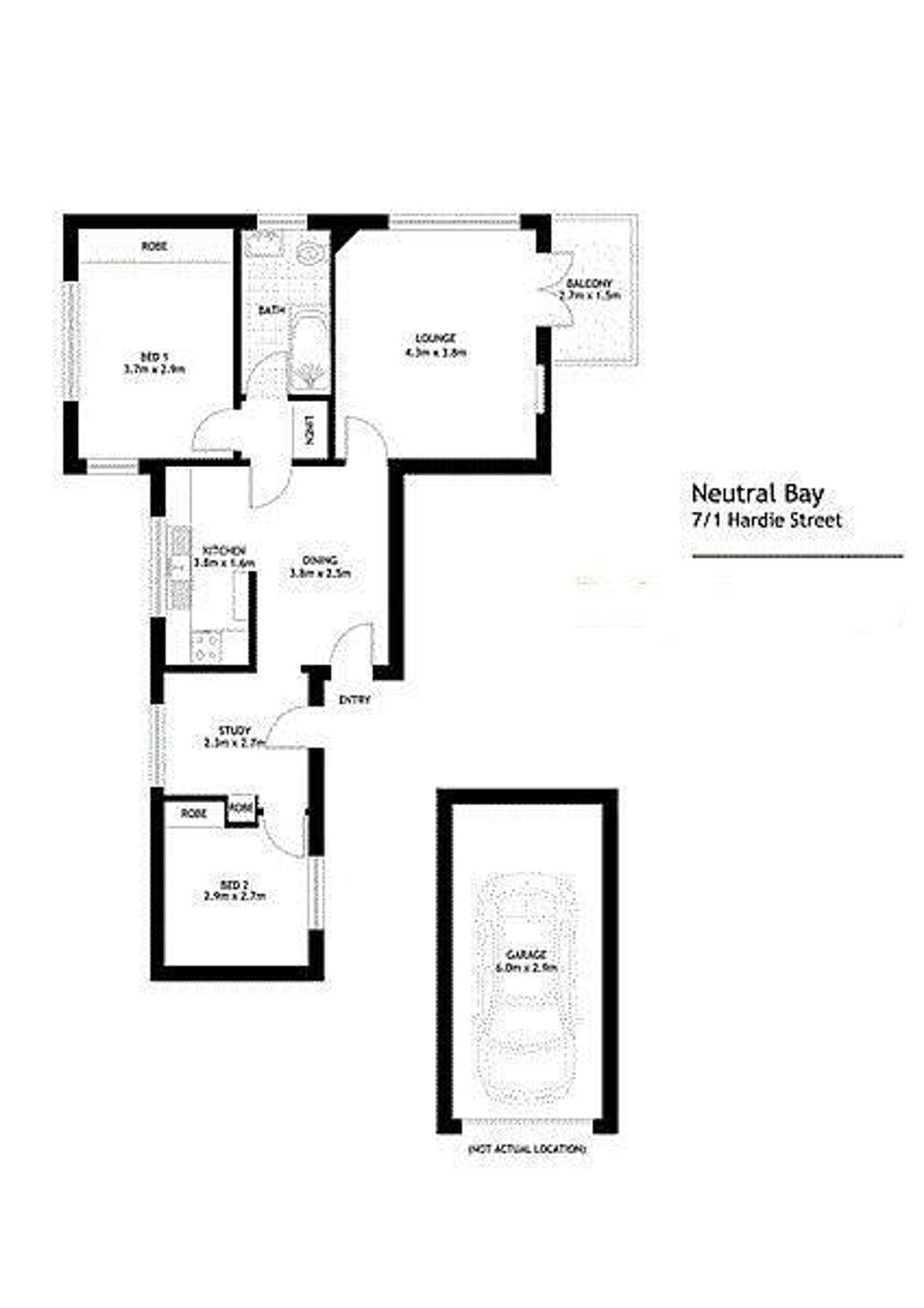 Floorplan of Homely apartment listing, 7/1 Hardie Street, Neutral Bay NSW 2089