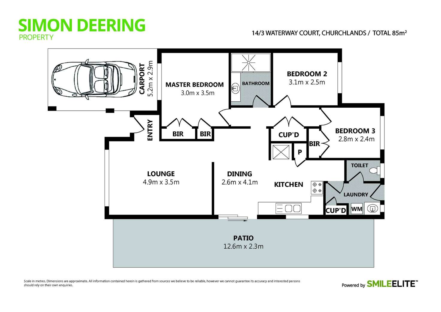 Floorplan of Homely villa listing, 14/3 Waterway Court, Churchlands WA 6018