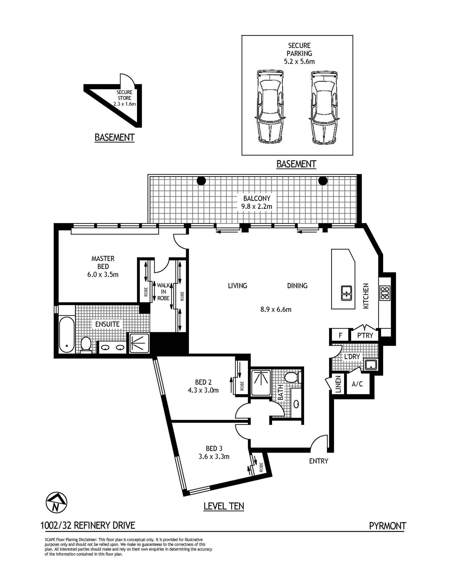 Floorplan of Homely apartment listing, 1002/32 Refinery Drive, Pyrmont NSW 2009