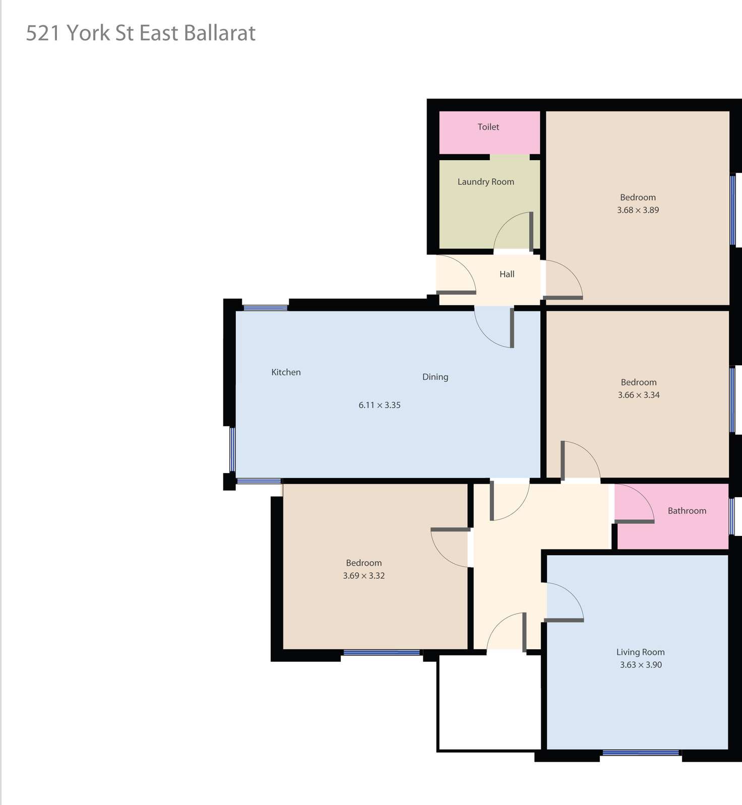 Floorplan of Homely house listing, 521 York Street, Ballarat East VIC 3350