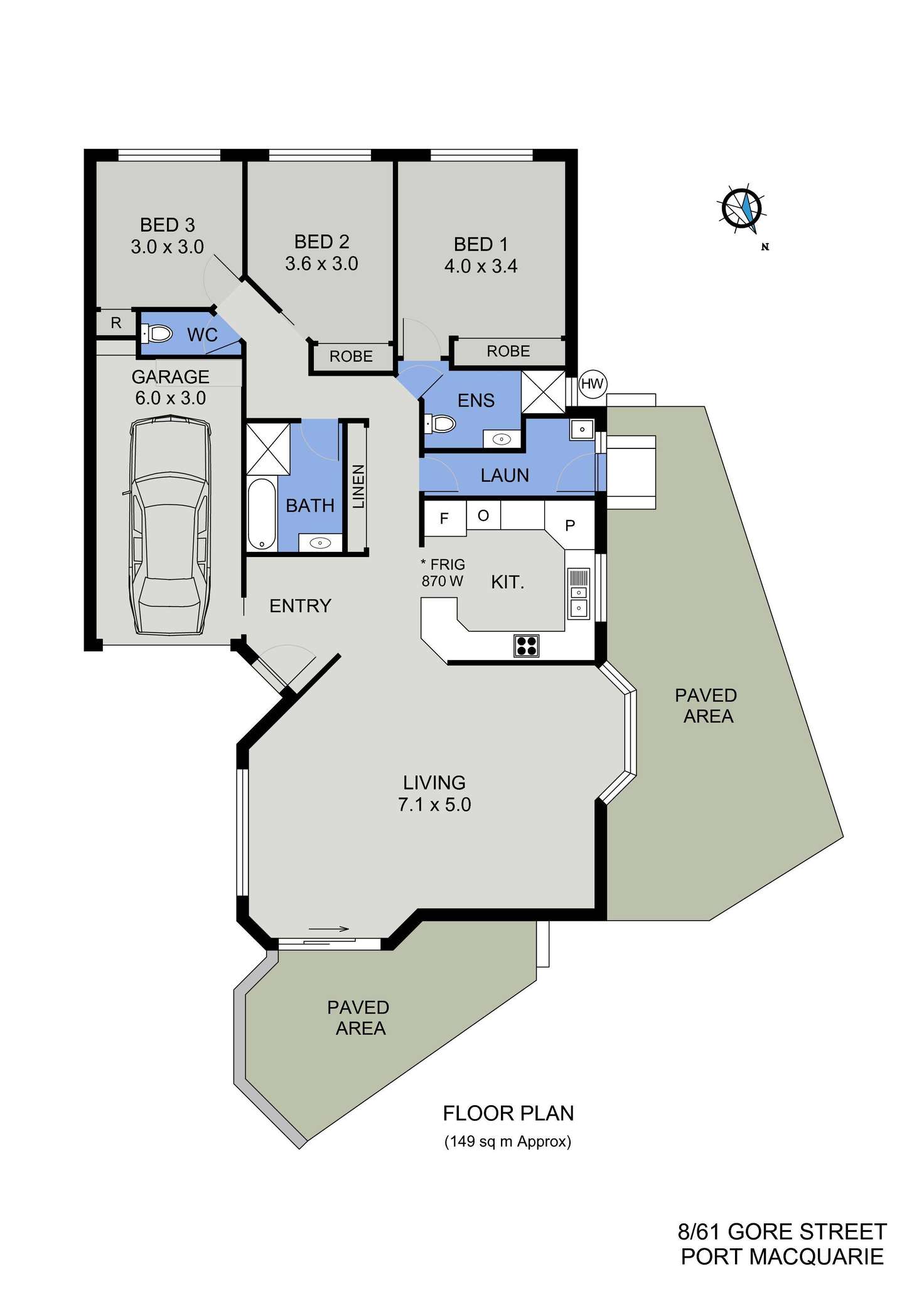 Floorplan of Homely villa listing, 8/61 Gore Street, Port Macquarie NSW 2444