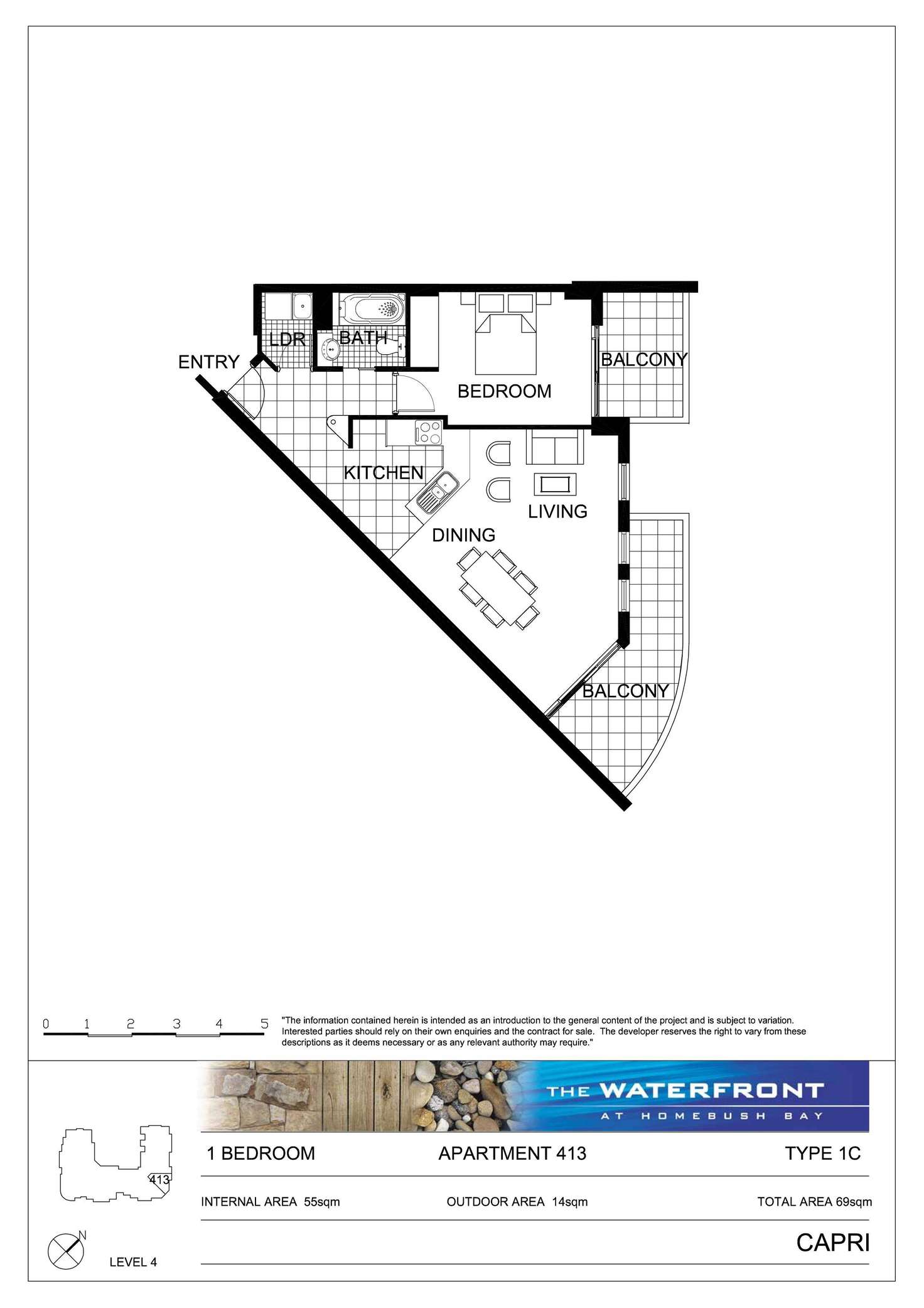 Floorplan of Homely apartment listing, 413/1 The Piazza, Wentworth Point NSW 2127