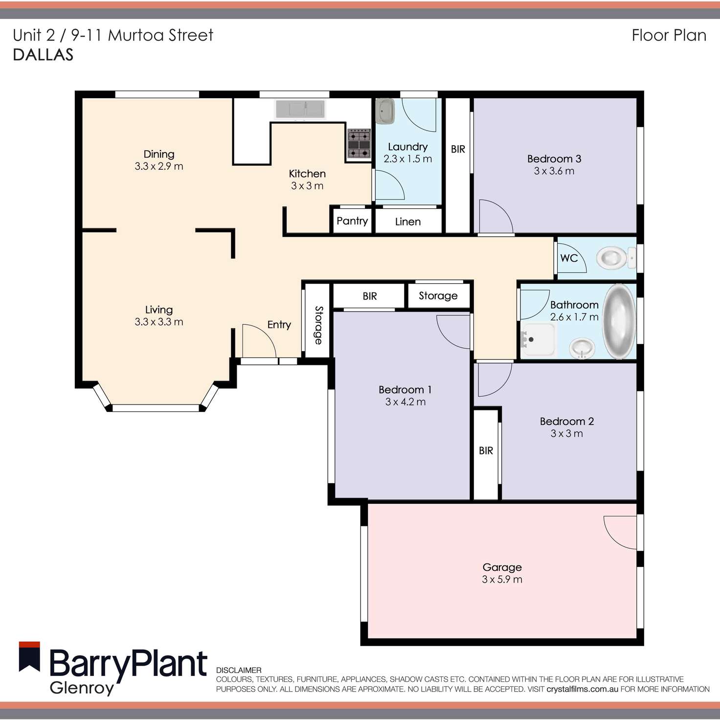 Floorplan of Homely unit listing, 2/9 Murtoa Street, Dallas VIC 3047