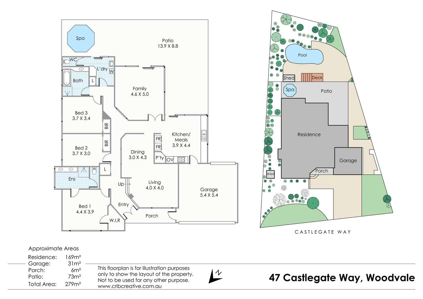 Floorplan of Homely house listing, 47 Castlegate Way, Woodvale WA 6026