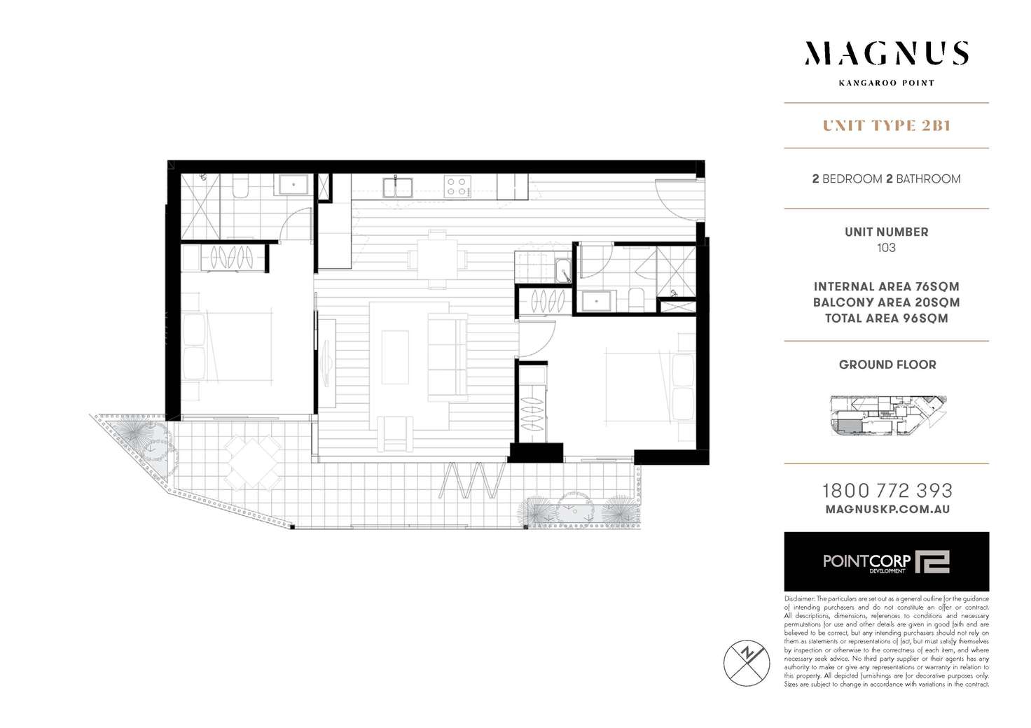 Floorplan of Homely apartment listing, 66 Lambert Street, Kangaroo Point QLD 4169