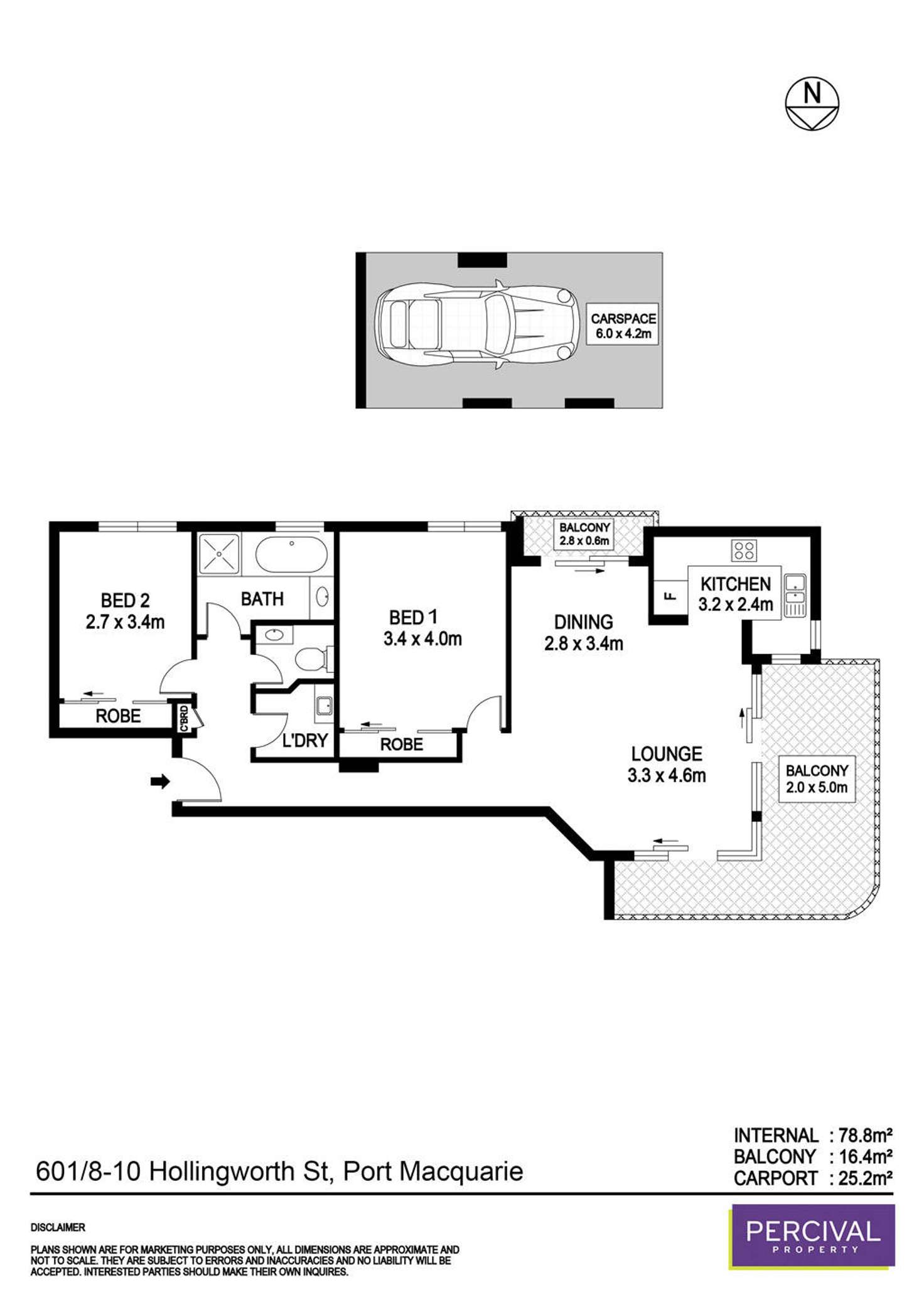 Floorplan of Homely unit listing, 601/8-10 Hollingworth Street, Port Macquarie NSW 2444